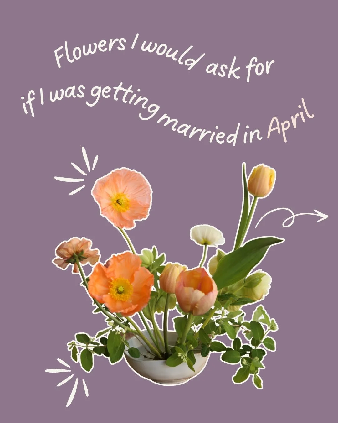 April couples it&rsquo;s your time!! Spring thaw brings us the most delicate and softest blooms- here&rsquo;s what I would ask my florist to use if I was getting married this month 🌷