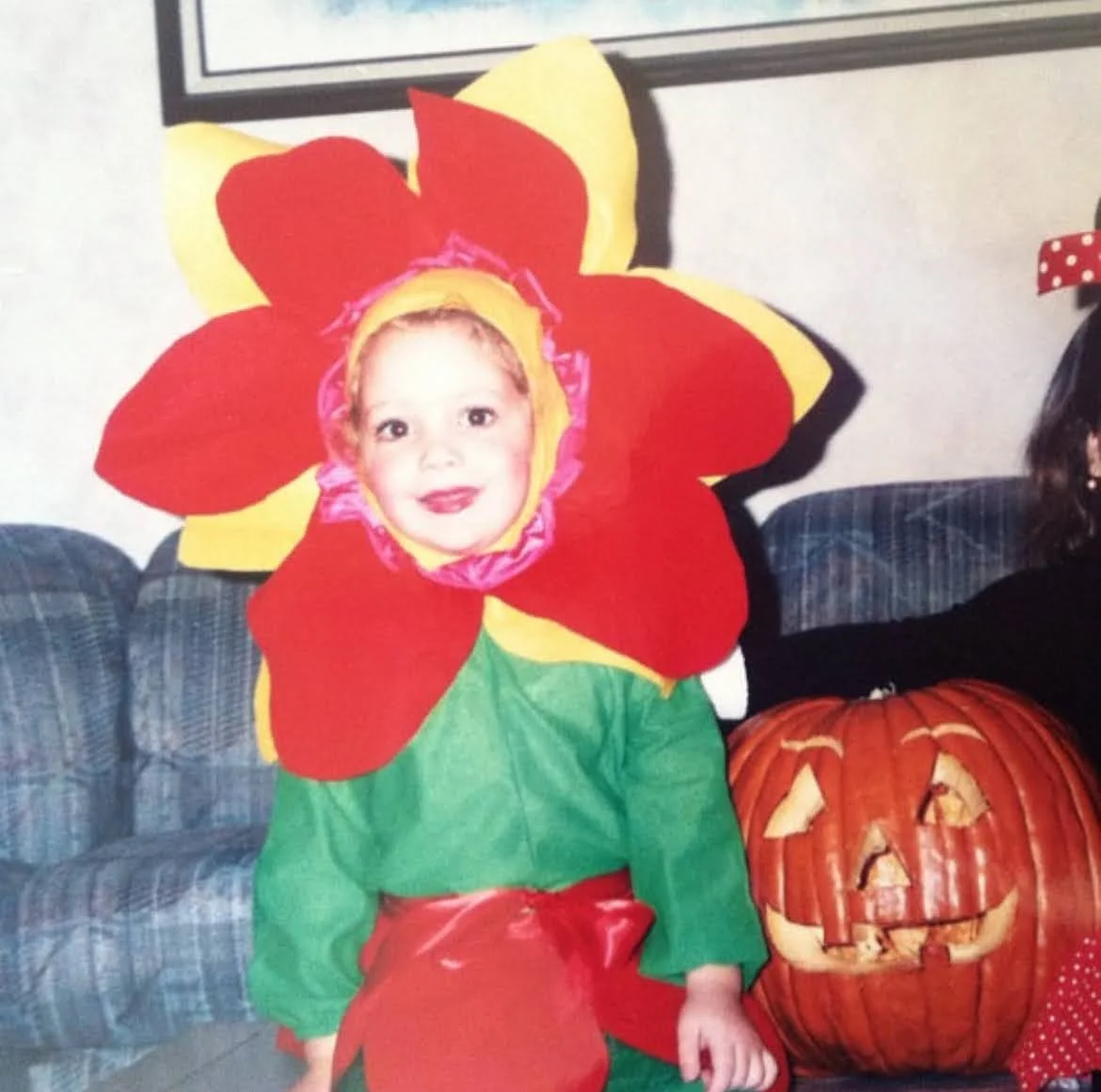 Child in flower Halloween costume