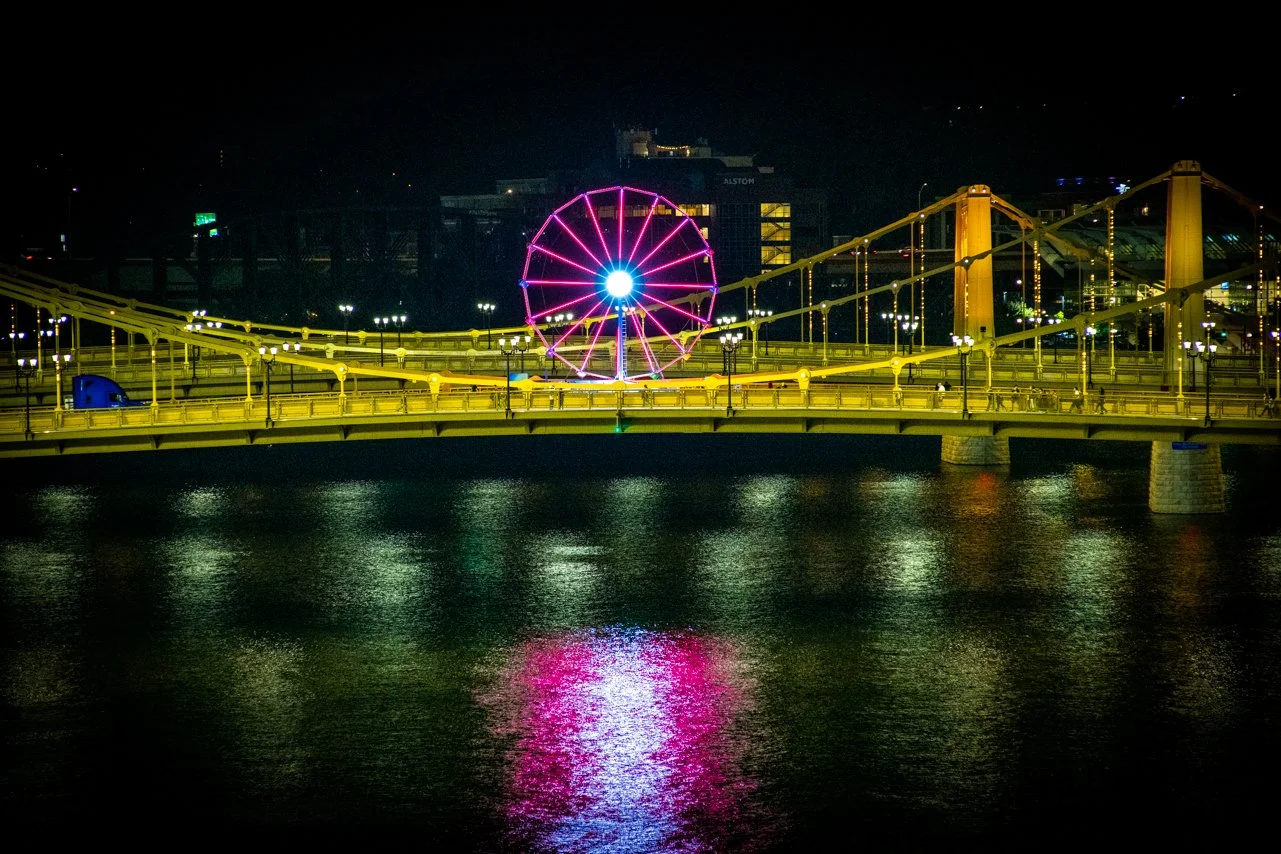 Ferris Wheel Night Bridge