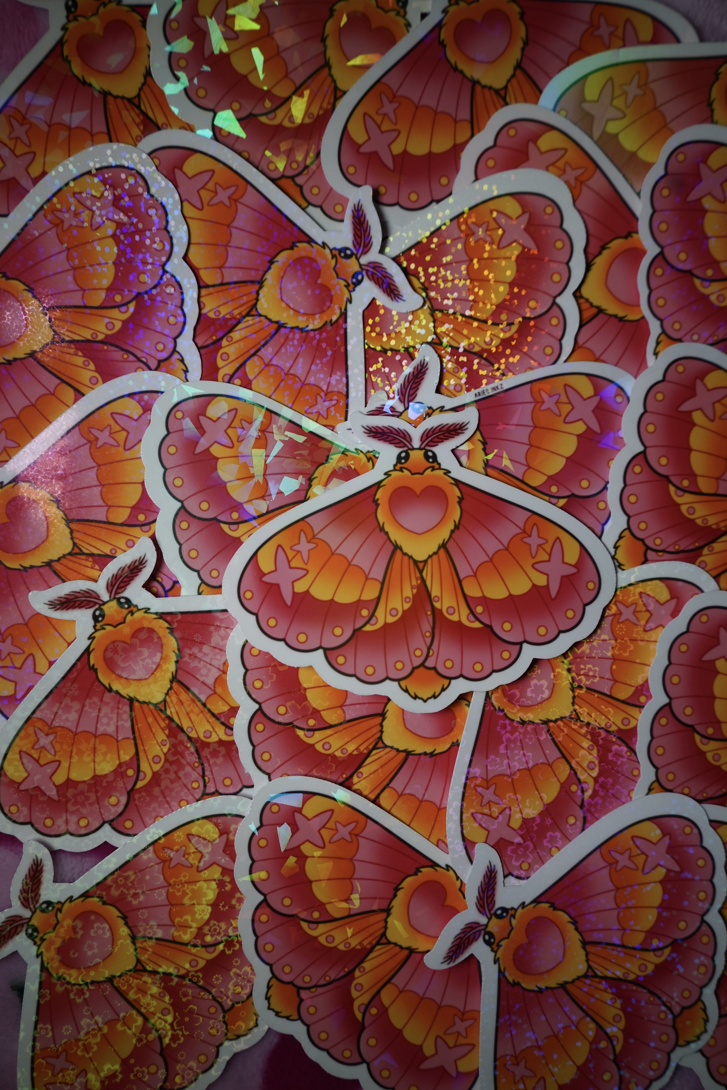 Rosey maple moth sticker