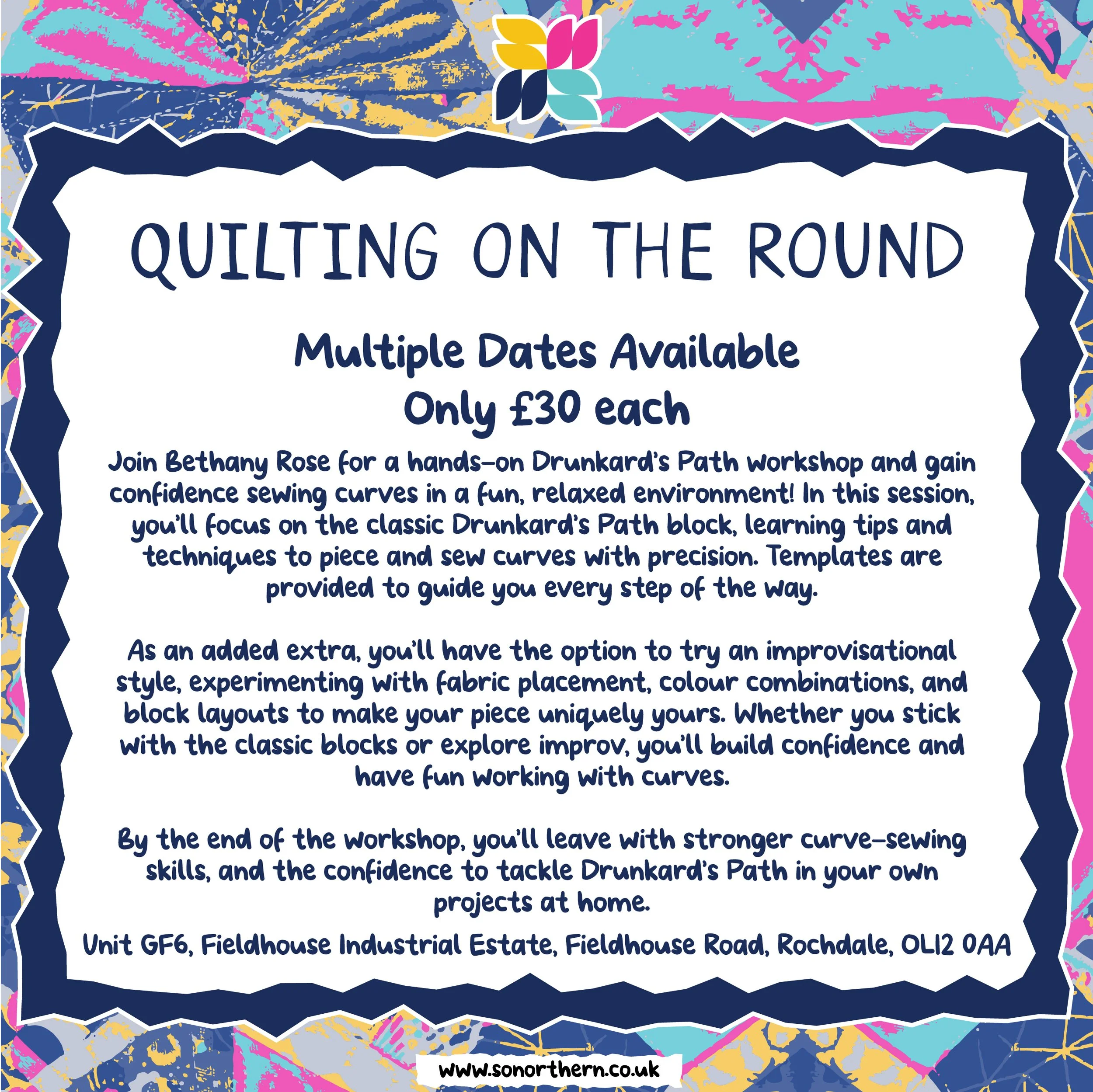 Quilting on the Round (Drunkard's Path) Workshop - Multiple Dates Available