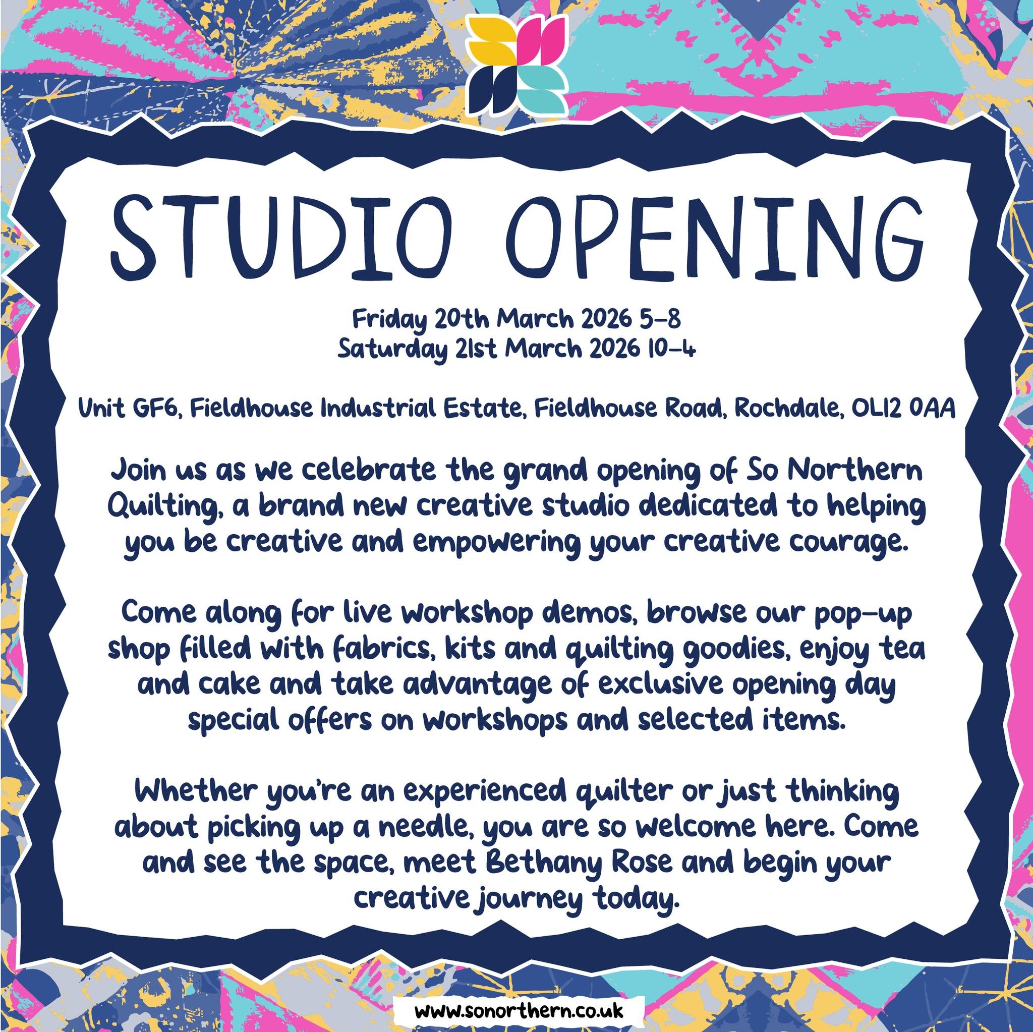 We&rsquo;re OPEN for our Open Day today from 10&ndash;4! 🎉

Come along and enjoy the fun! We&rsquo;ve got a pop-up shop, exclusive discounts on workshops booked today and of course&hellip; cake! 🍰

Bring a friend, have a browse and soak up the crea