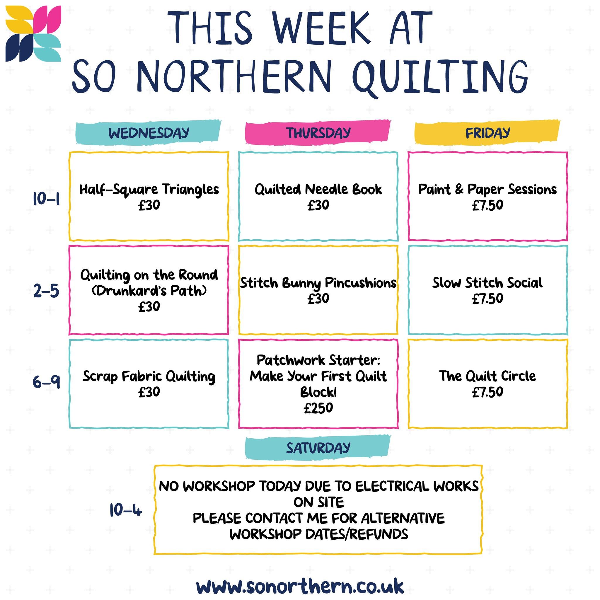 Hello Lovely Quilting Friends,

This week, I continue with experimenting with improv quilting. It's so much fun! I highly encourage you to give it a go!www.sonorthern.co.uk/blog/yes-and-more-adventure-with-improv

I also am accompanied in the studio 