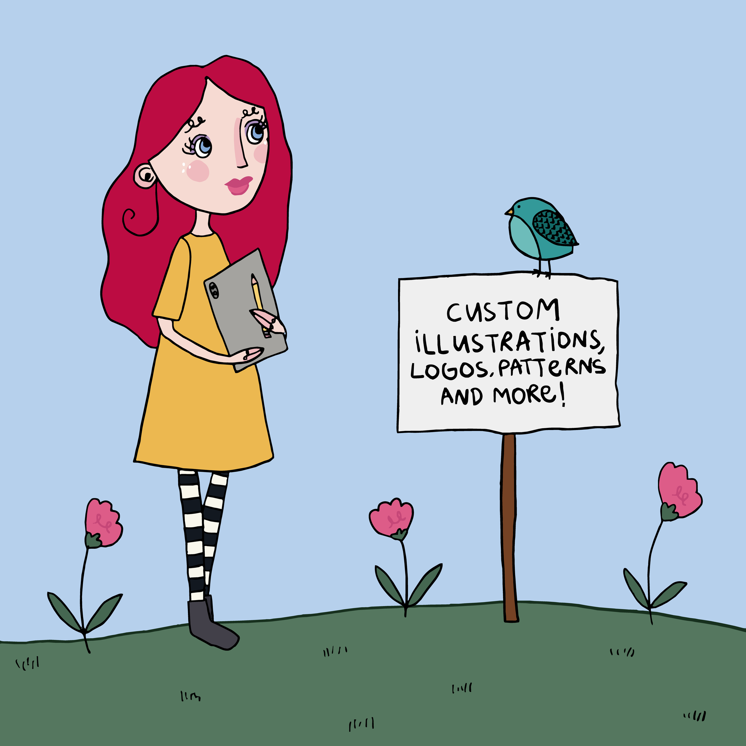 Custom Illustration, Logo & Pattern Design - £100 Deposit