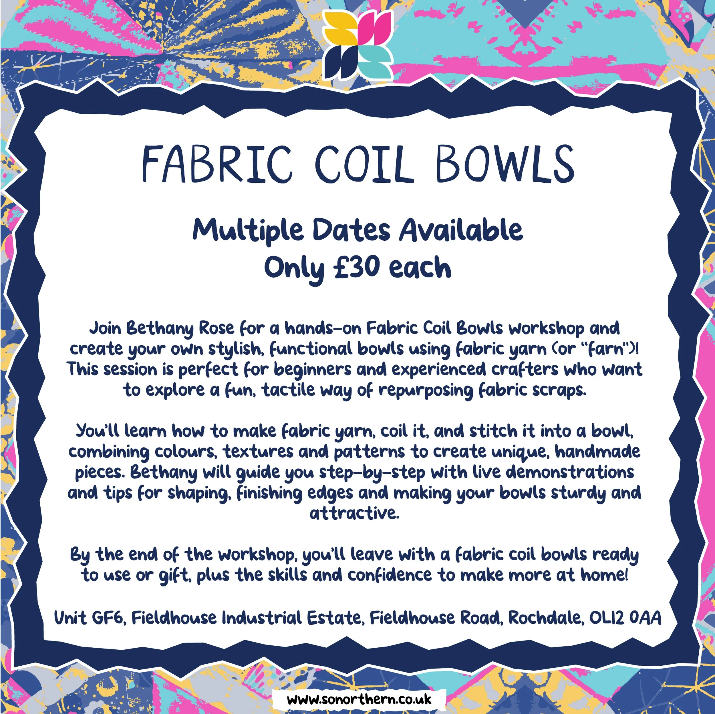 Fabric Coil Bowls Workshop - Multiple Dates Available