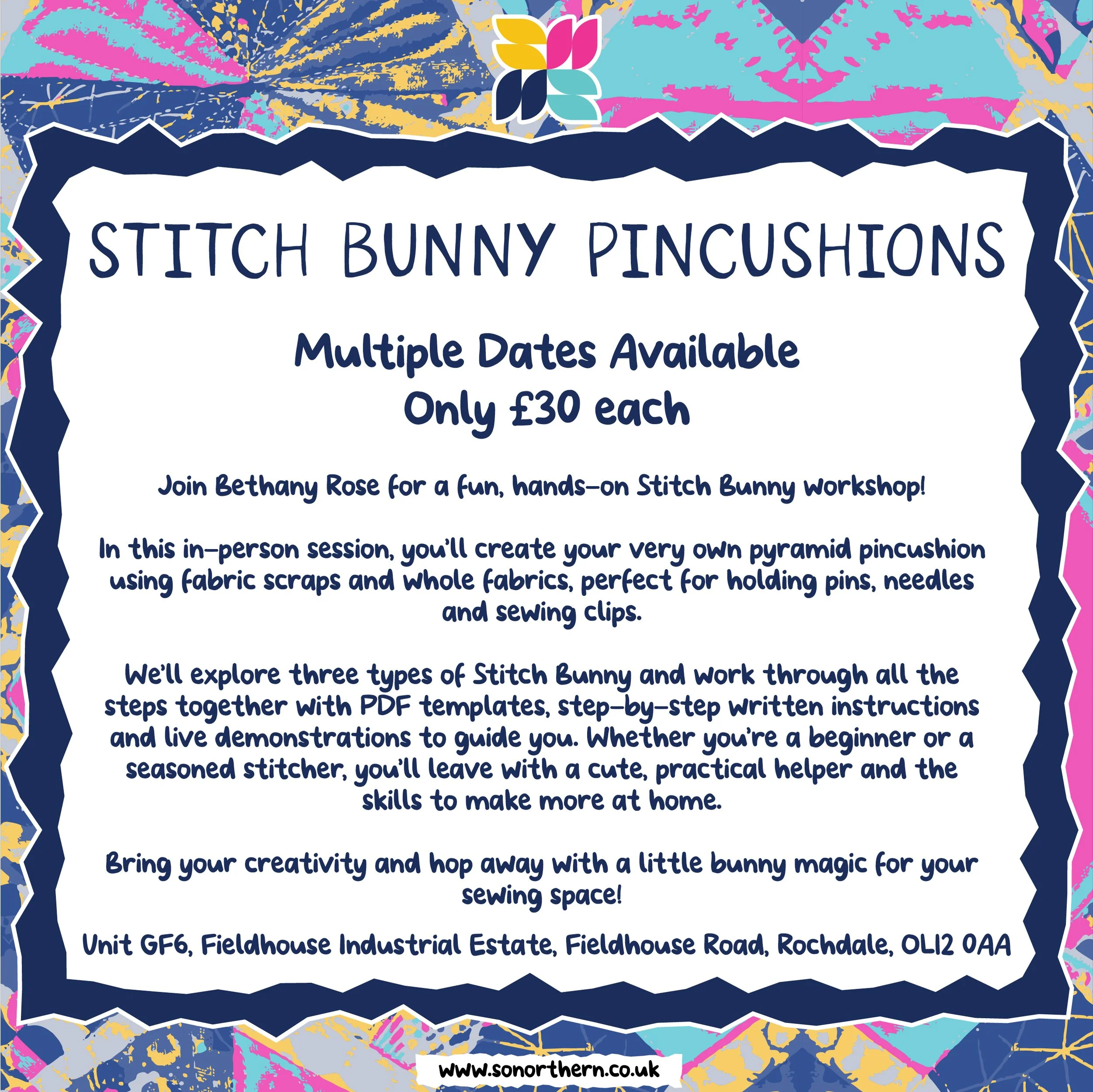 Stitch Bunny Pincushions Workshop - Multiple Dates Available
