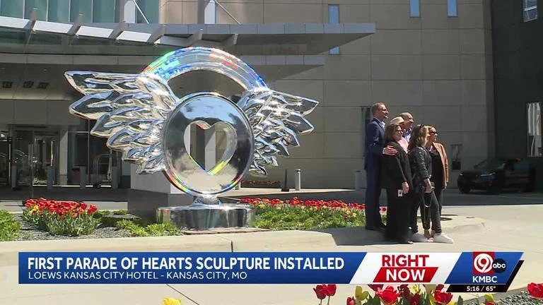 Largest heart ever made for Parade of Hearts at Loews Hotel “No Place Like Chrome” by Trew Love