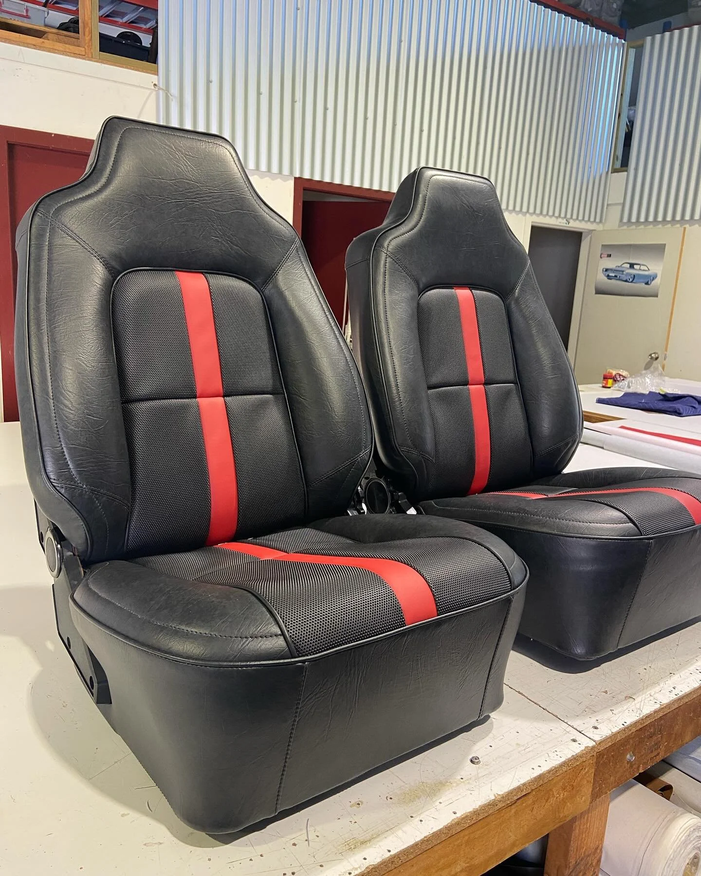 A busy couple of weeks at Trik Trim. Two sets of GTS seats. These were pretty ordinary. So they were striped re foamed and painted. One set was in Dove grey, which I hadn&rsquo;t done before. If anyone is interested in a set I have patterns for Hj-Hz