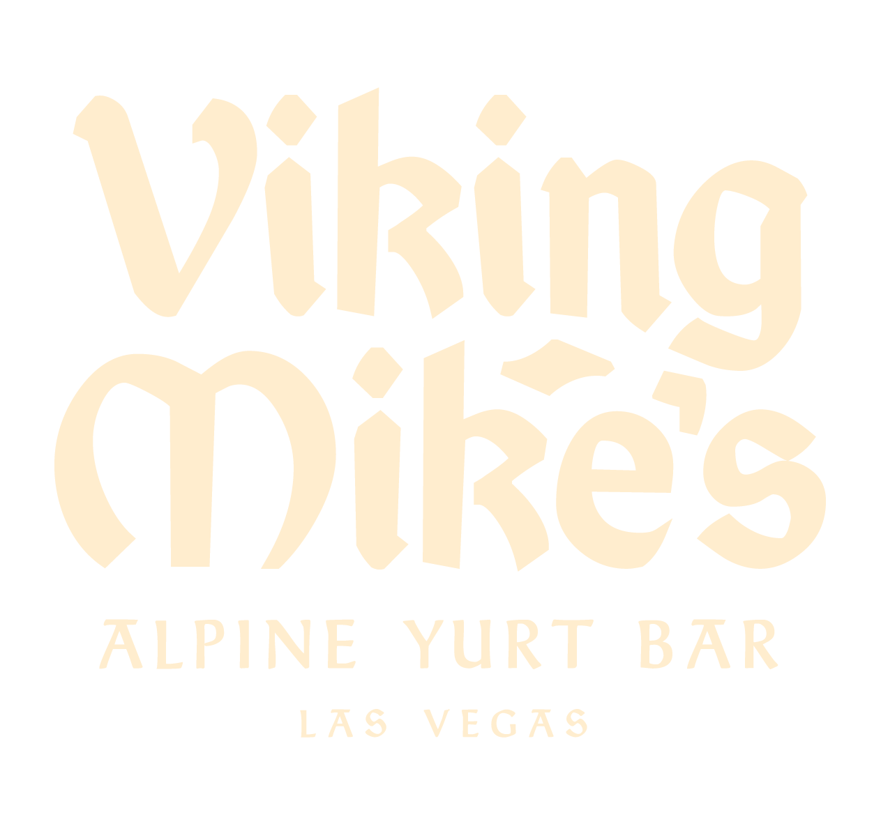 Logo for Viking Dikes, an alpine yurt bar in Las Vegas, featuring stylized text.