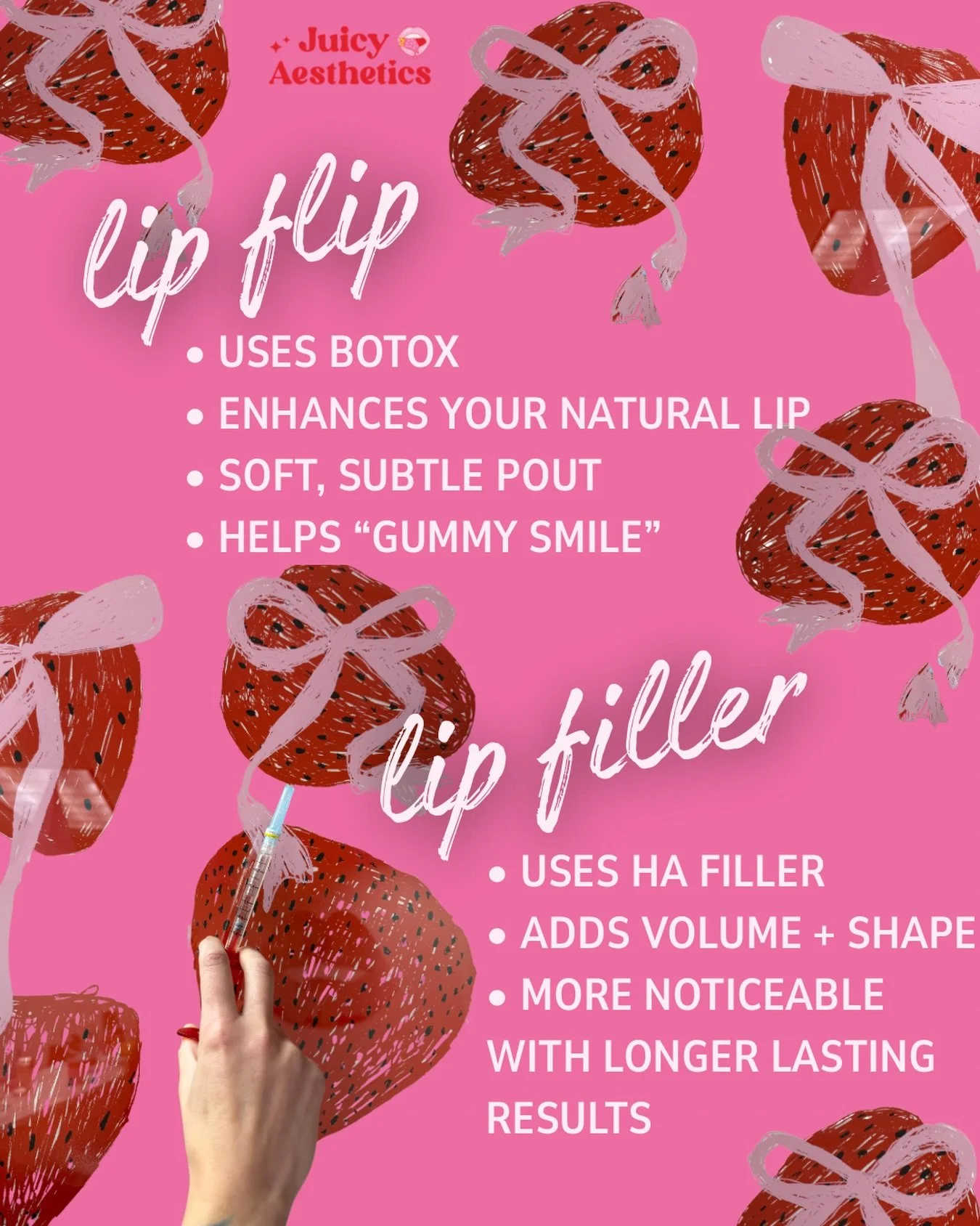 Lip enhancement isn&rsquo;t and shouldn&rsquo;t be one-size-fits-all 💋 

When you&rsquo;re deciding between a Lip Flip and Lip Filler, the best choice comes down to the look you want, your anatomy, and how much enhancement you&rsquo;re hoping for.

