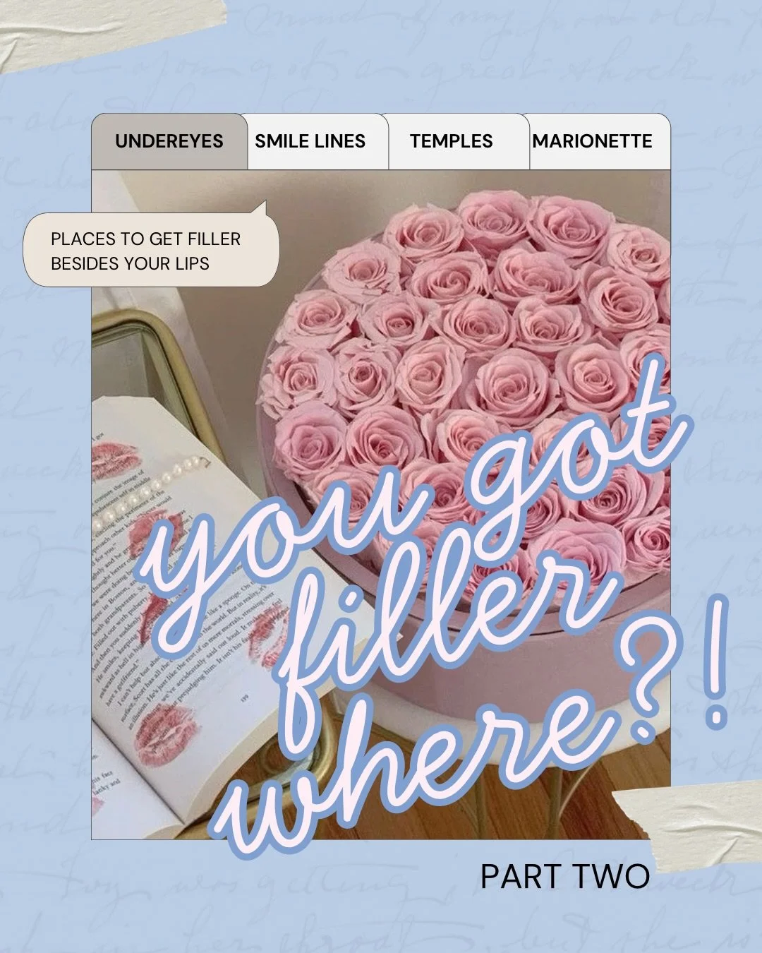 PART TWO!

Dermal filler is often associated with lips&hellip; but filler goes far beyond perfecting your pout 💋 we use it to enhance structure, restore volume, and create balance in the face. The goal is subtle, natural-looking results that leave y