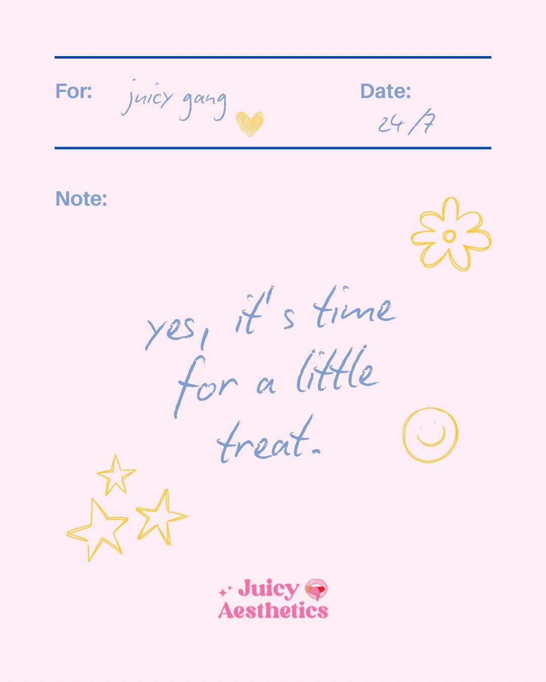 In case no one told you lately 💖 happy Saturday, Juicy Gang! We hope you have an incredible weekend 🫶🏼 we have very few spots open next week&mdash; snag them while you can! Book using the link in our bio 📲 

📍 Juicy Aesthetics
3305 Main St. STE 