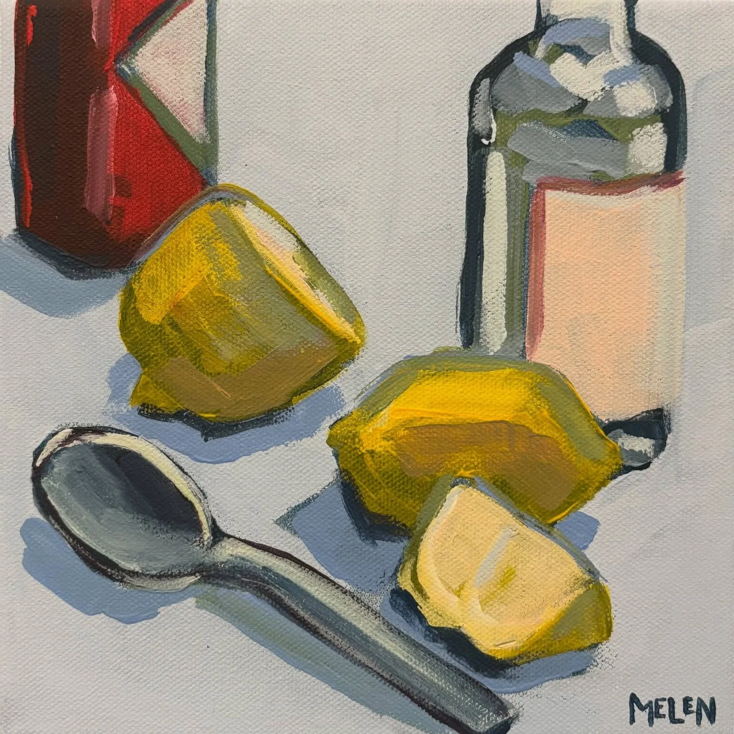 &lsquo;First thing&rsquo;s first no. 3&rsquo;
🍋 🍋 🍋 🍋 🍋 

8x8&rdquo; acrylic on gallery-wrapped canvas

Available online at maryhelenpowellart.com or by direct message!

#cheers #interiors #art