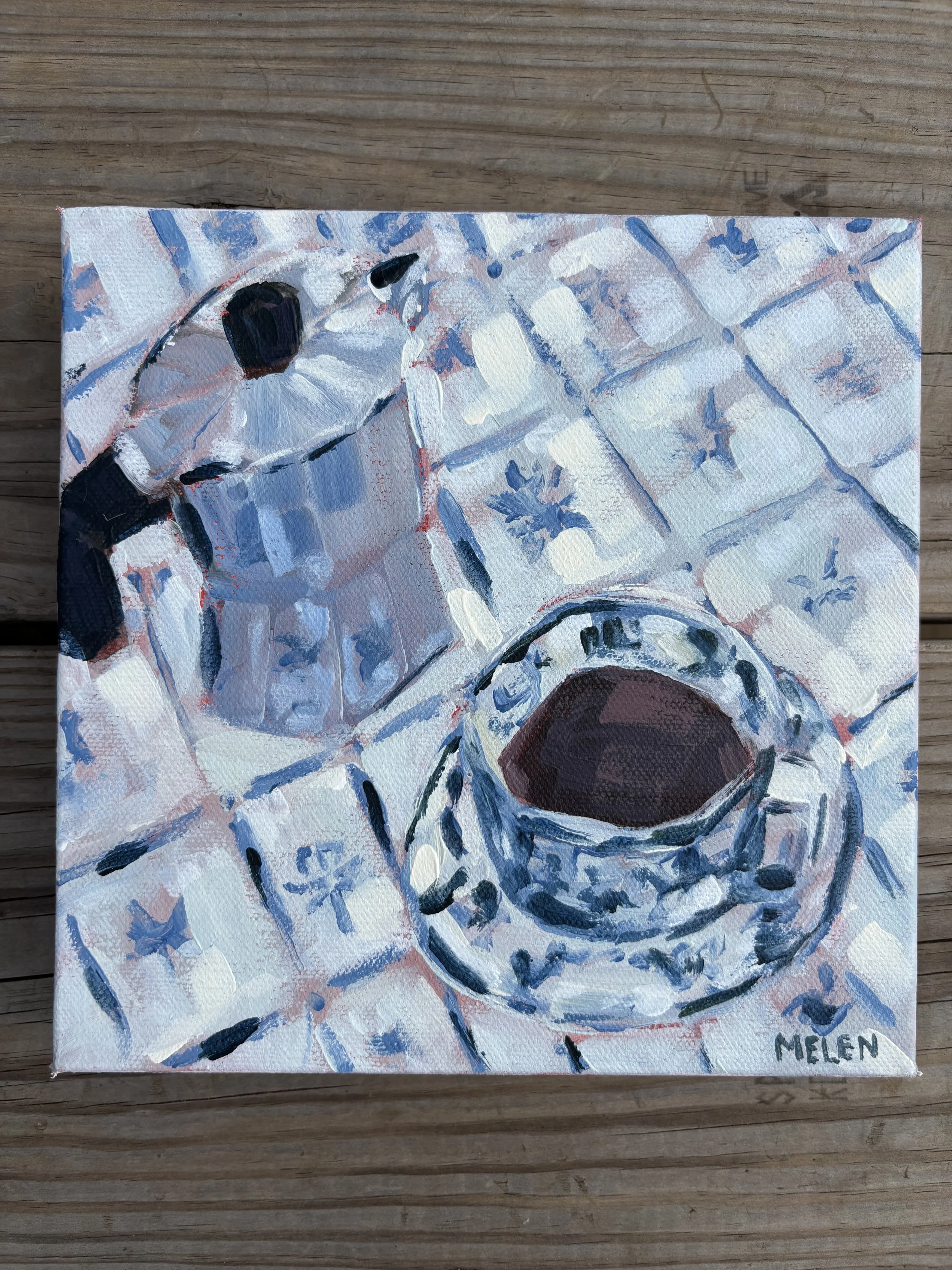 Moka Pot Mornings, 8x8