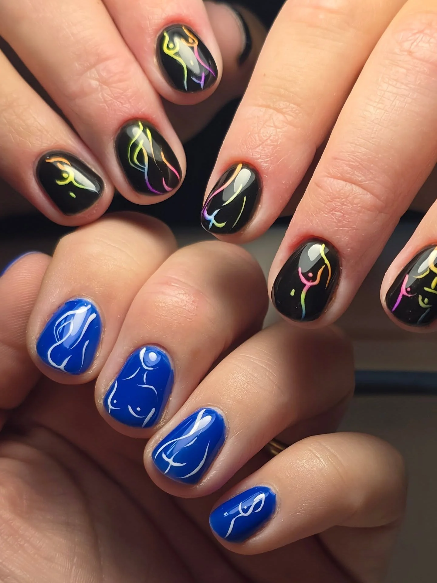 It doesn't matter how old siblings get, it seems like we never grow out of the "you have something, so I want it too" 

I did subtle, abstrac-ish booties and boobies and @tjyourlocalgay instantly wanted the same but neon! 

Using @lighteleg