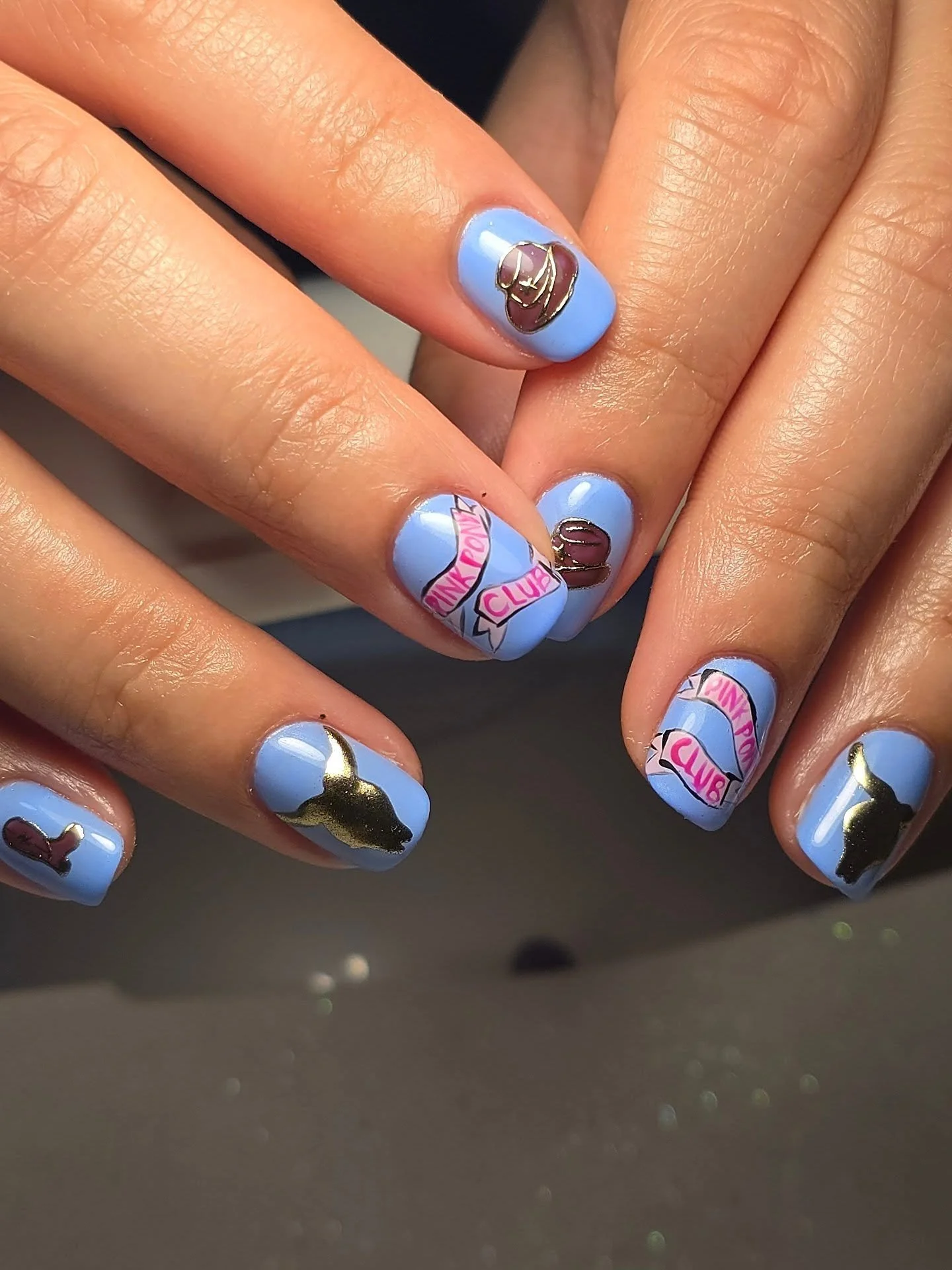 Another set of nails ready for Chappell Roan this week 🤠💖 

Featuring some of the tiniest writing I have done! The thumbs have some CUTE cow print on them but they missed out on a photo! 🐮

💅🏼 service: structured gel manicure + level 4 nail art
