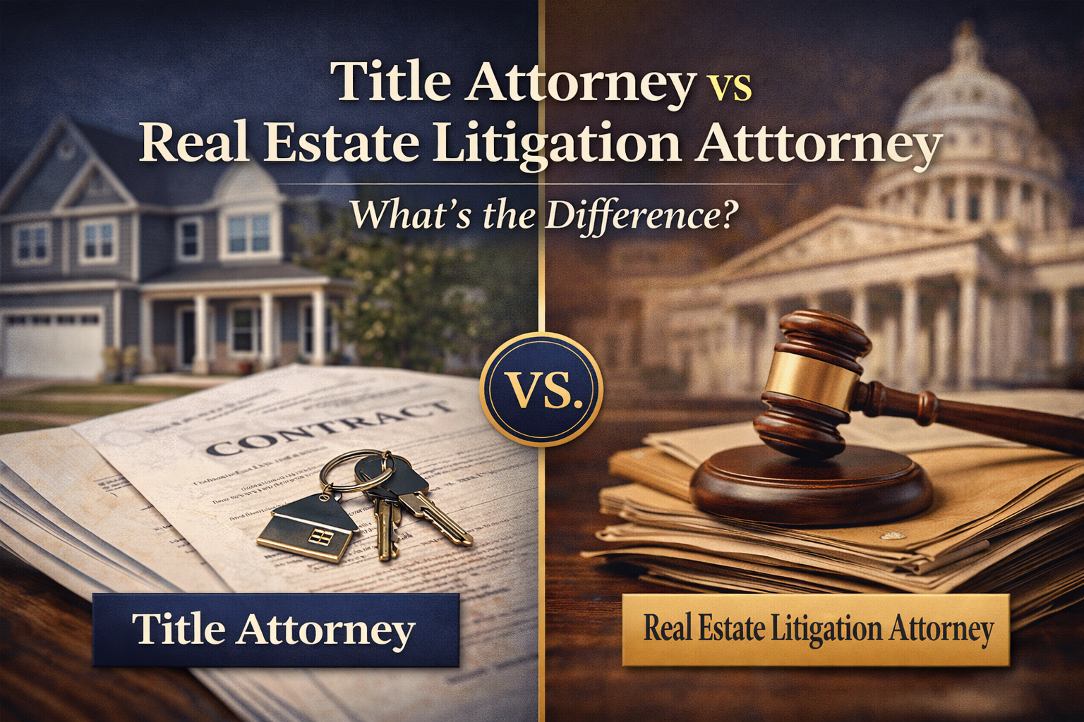 Title Attorney vs Real Estate Litigation Attorney: What’s the Difference?