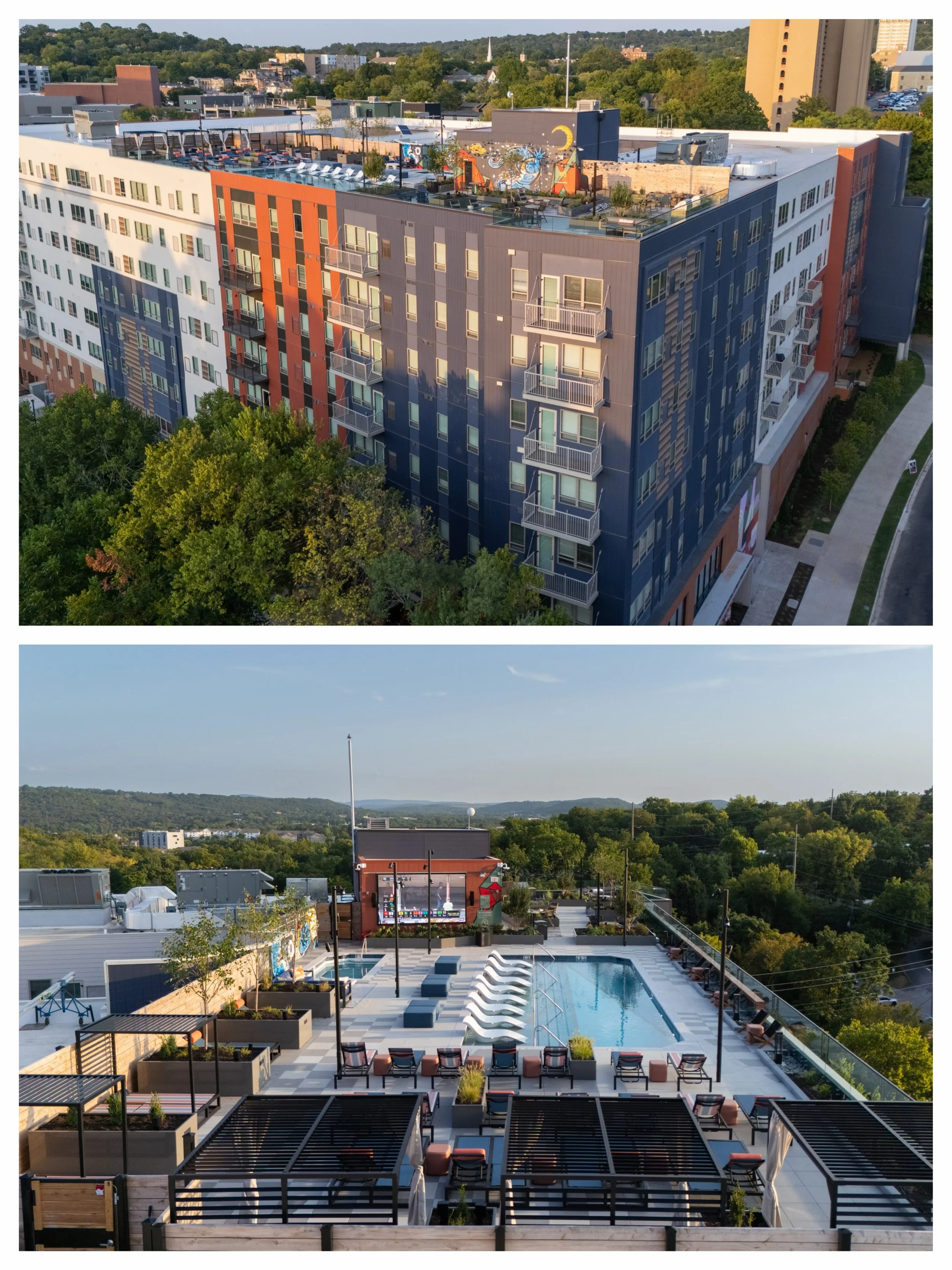 Another successful student housing project at the University of Arkansas! 🐗

We&rsquo;re excited to share photos from Current on Center Apartments in Fayetteville, Arkansas. This luxury apartment community offers elevated student living in the heart