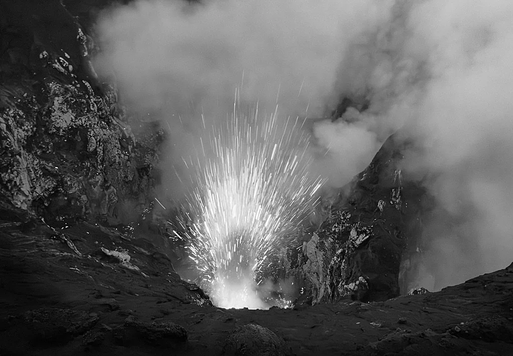 &ldquo;Breaking Point-Collateral 2026 &ldquo;the moment of truth. Part of my fine art black and white series taken on the rim (handheld as the ground just quakes) of an active volcano..yes it was scary and dangerous but putting such depth into my wor