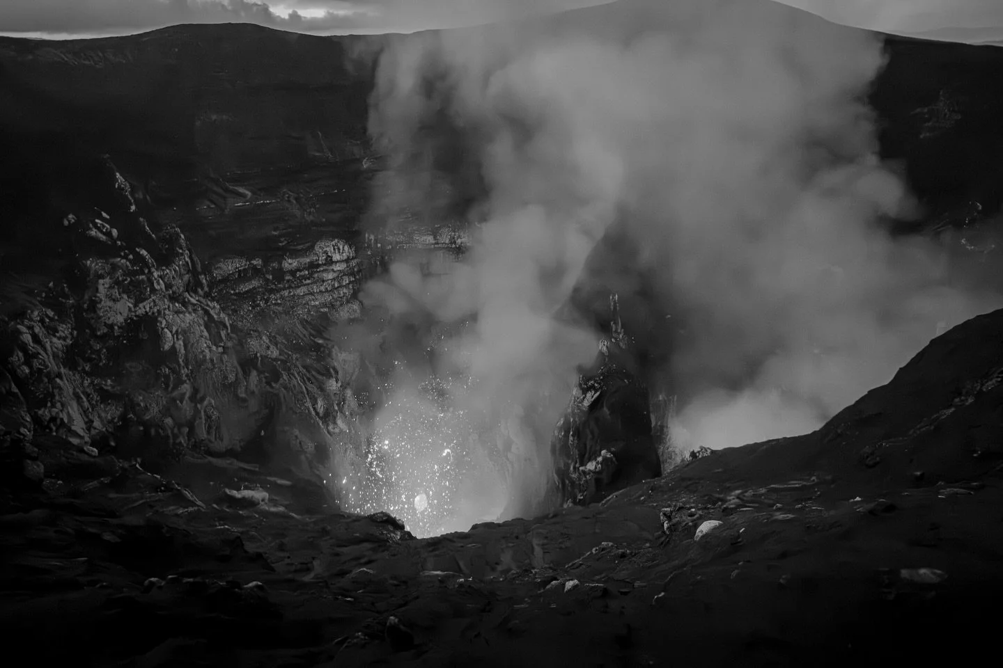 &ldquo;What was done-Collateral series2026&rdquo;  standing on the rim, where beauty, danger and I shared the same breath..Deep Heart Earth&reg;  #blackandwhitephotography #fineartphotography #volcanophotography #documentaryphotography #deephearteart