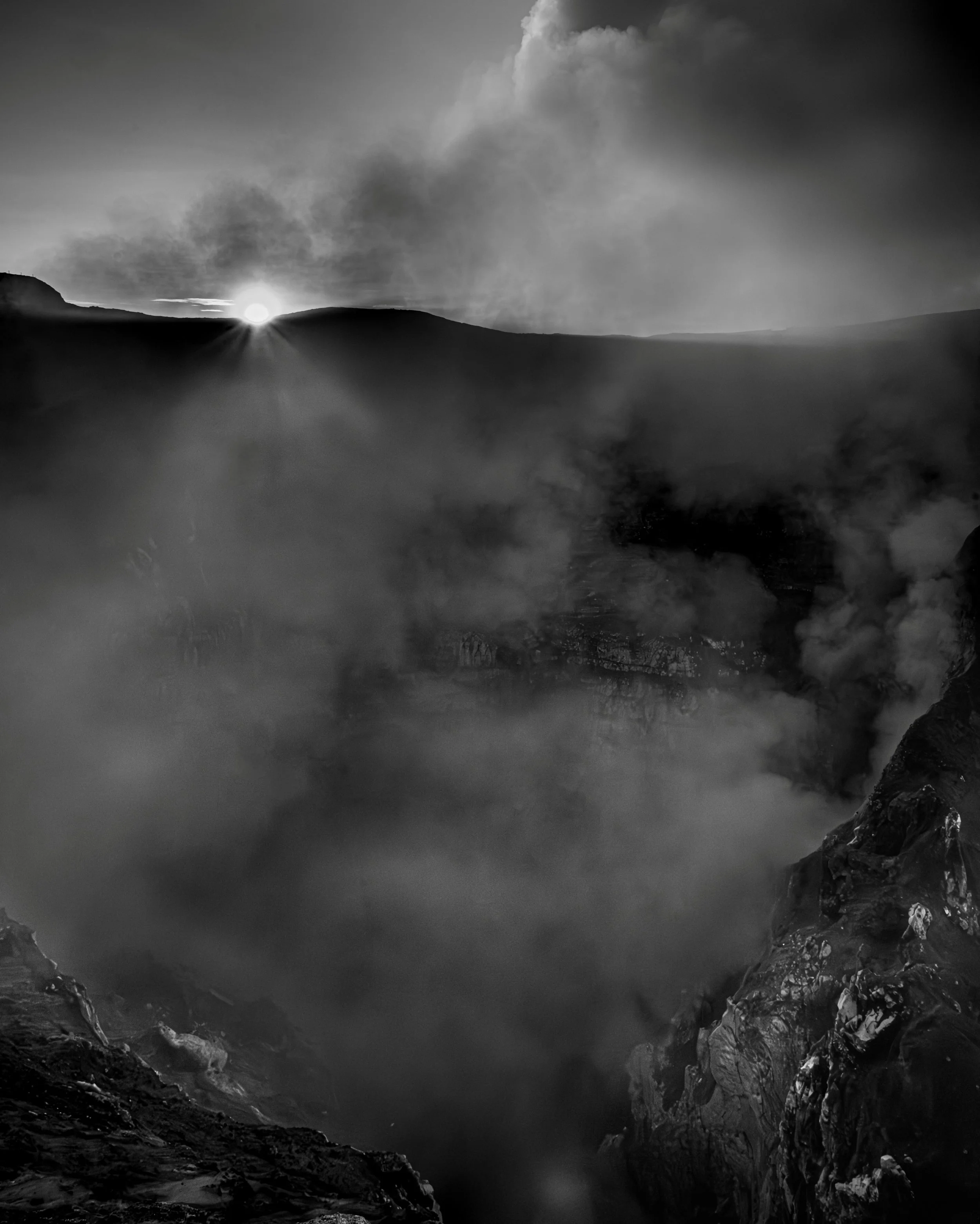 &ldquo;Between Breaths- Collateral Series 2026&rdquo;. Handheld on the rim of an active Volcano &copy; Antoinette Koutsomihalis
Deep Heart Earth&reg;  #deepheartearth #blackandwhitephotography #volcanophotography #collateralseries #naturephotography