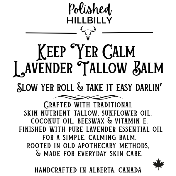 Keep Yer Calm Lavender Tallow Balm - Back of Package.png