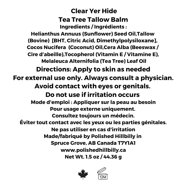 Ingredients - Clear Yer Hide - Tea Tree Tallow Balm.png