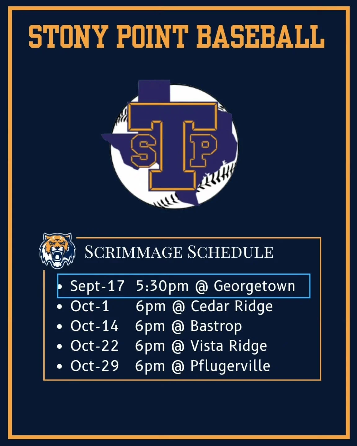 New Time!  Sept 17th scrimmage is now at 5:30pm.