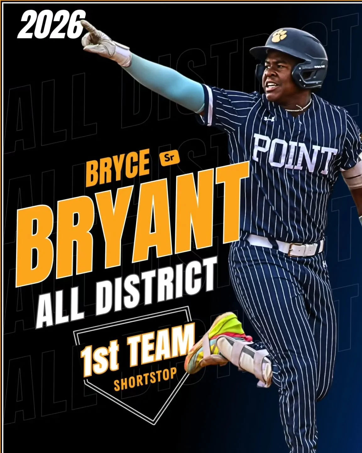 Congratulations to Bryce Bryant for being voted as 2026 All District 25-6A #stonypointbaseball #alldistrict #tigernation