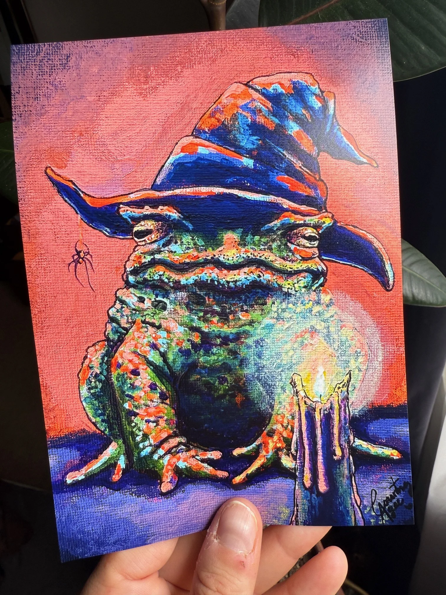 Frog print with Hand.JPG