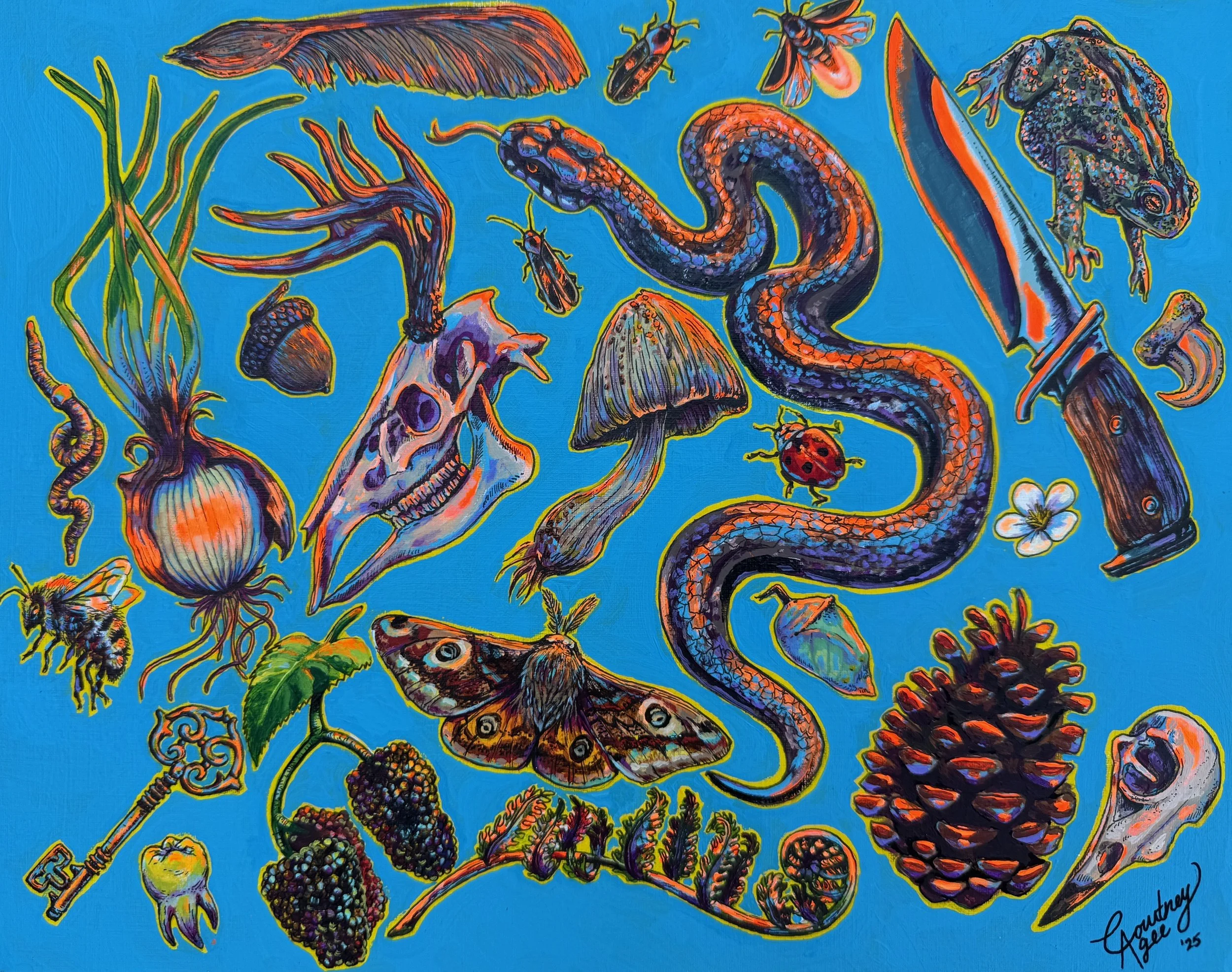 "Forest Floor Study" - Original Multimedia Painting