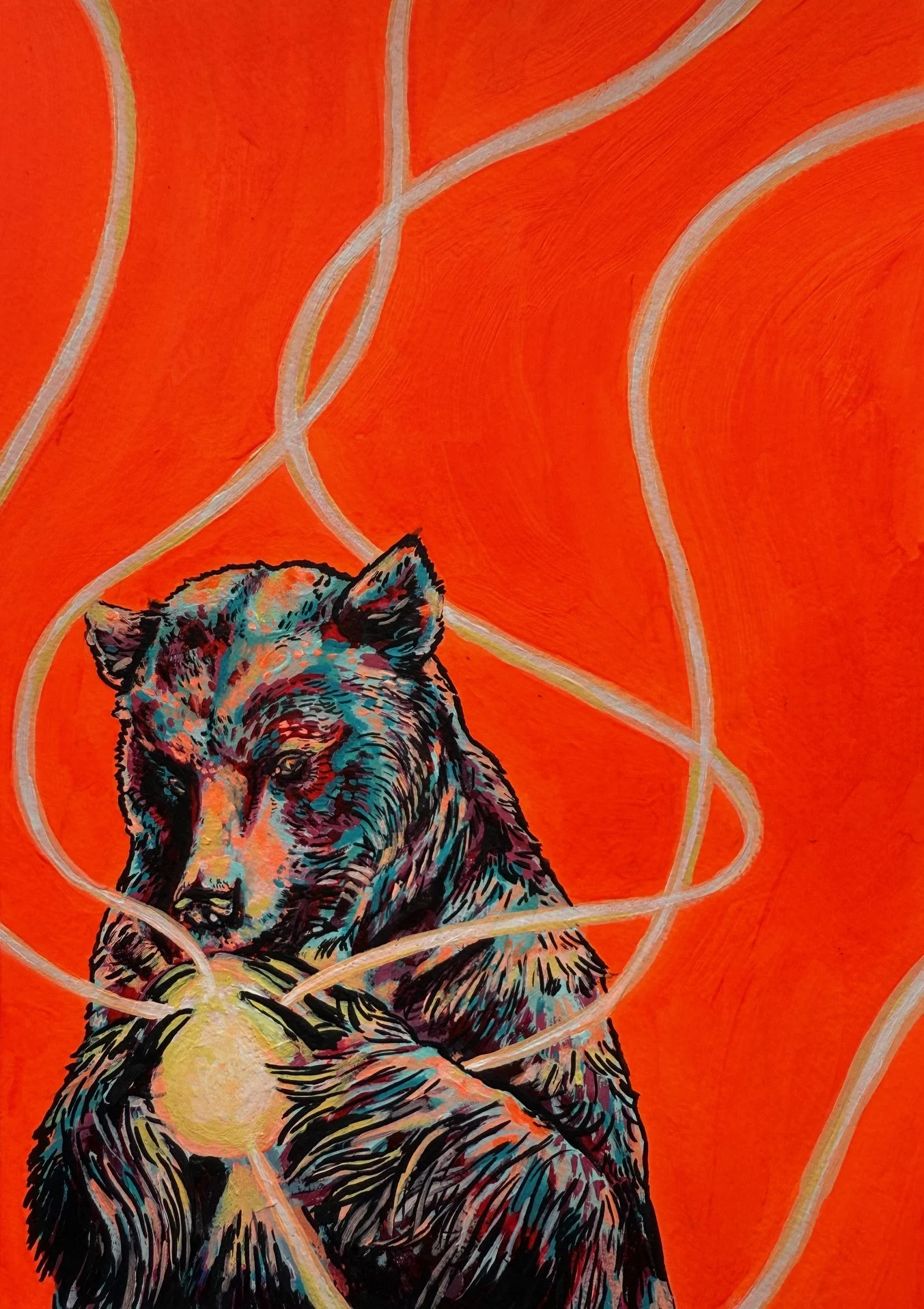"Magic" 
Acrylic & ink on paper, 9" x 12" 
2023