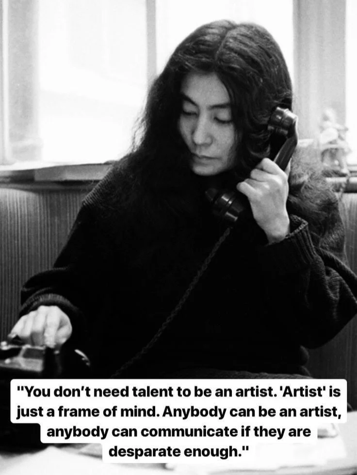 More Yoko as I sit and listen to two sides of my brain sparring with each other - one part needing a sense of direction and the other wanting spontaneity - maybe there is a way to hold both? 💐

#wildwomanrising #wildwoman #thecreativeact #creativeli