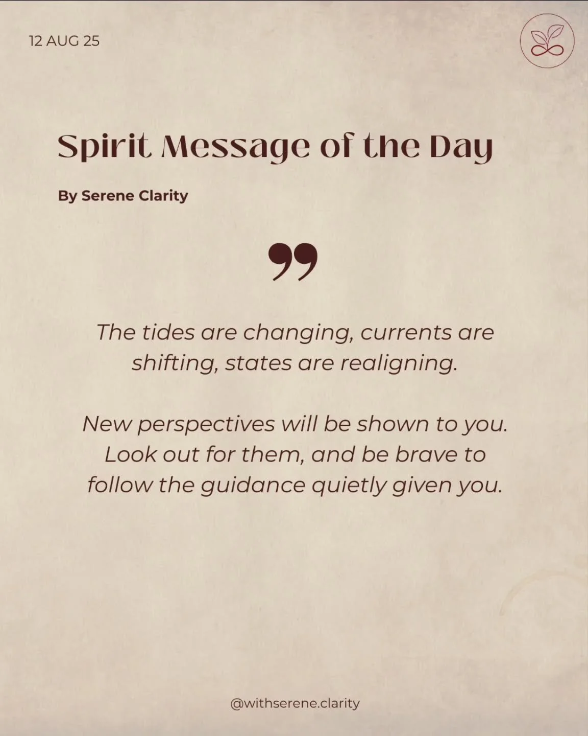 Spirit message of the day ✨️

If this pulls a string in your heart, it's meant for you. 

This is what I see and hear when I touch the gentle yet powerful pulse of life's energy. There's currently a very impactful movement in the destiny realm and it