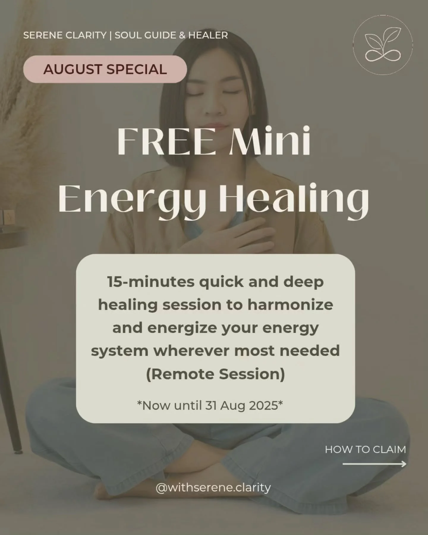 August Special : FREE Mini Energy Healing ✨️

August is a reset month energetically for this year, and maaaany of us have beent through a lot. As a spiritual healer, I'm commited to be a contribution to the collective's energetic wellbeing.

So if yo