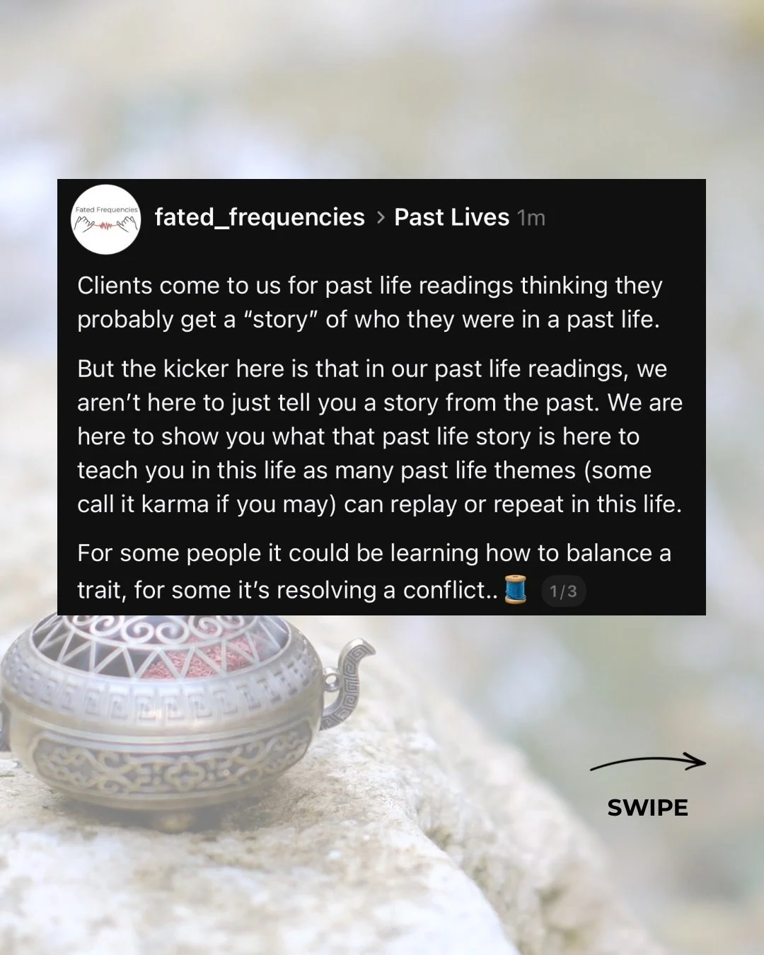 Learning about our past lives is more than learning who we were in the past. It is not just about learning a role or an identity we once played before. It is about learning the lessons from what we did in the past and how we can balance or resolve th