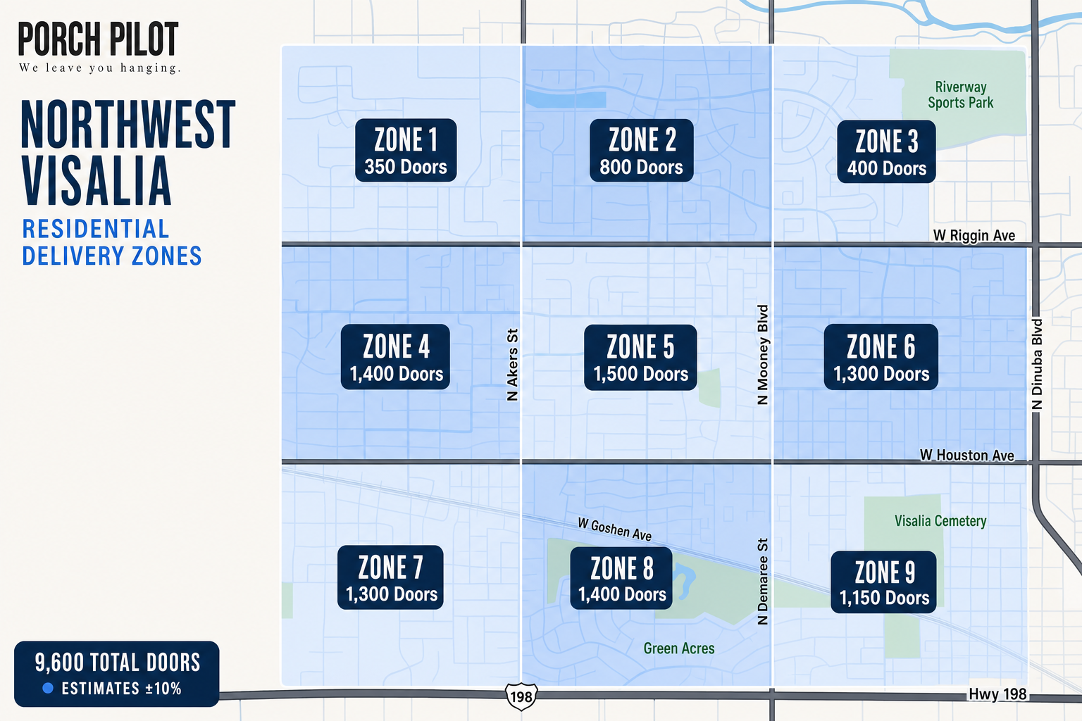 visalia-door-hanger-delivery-zones