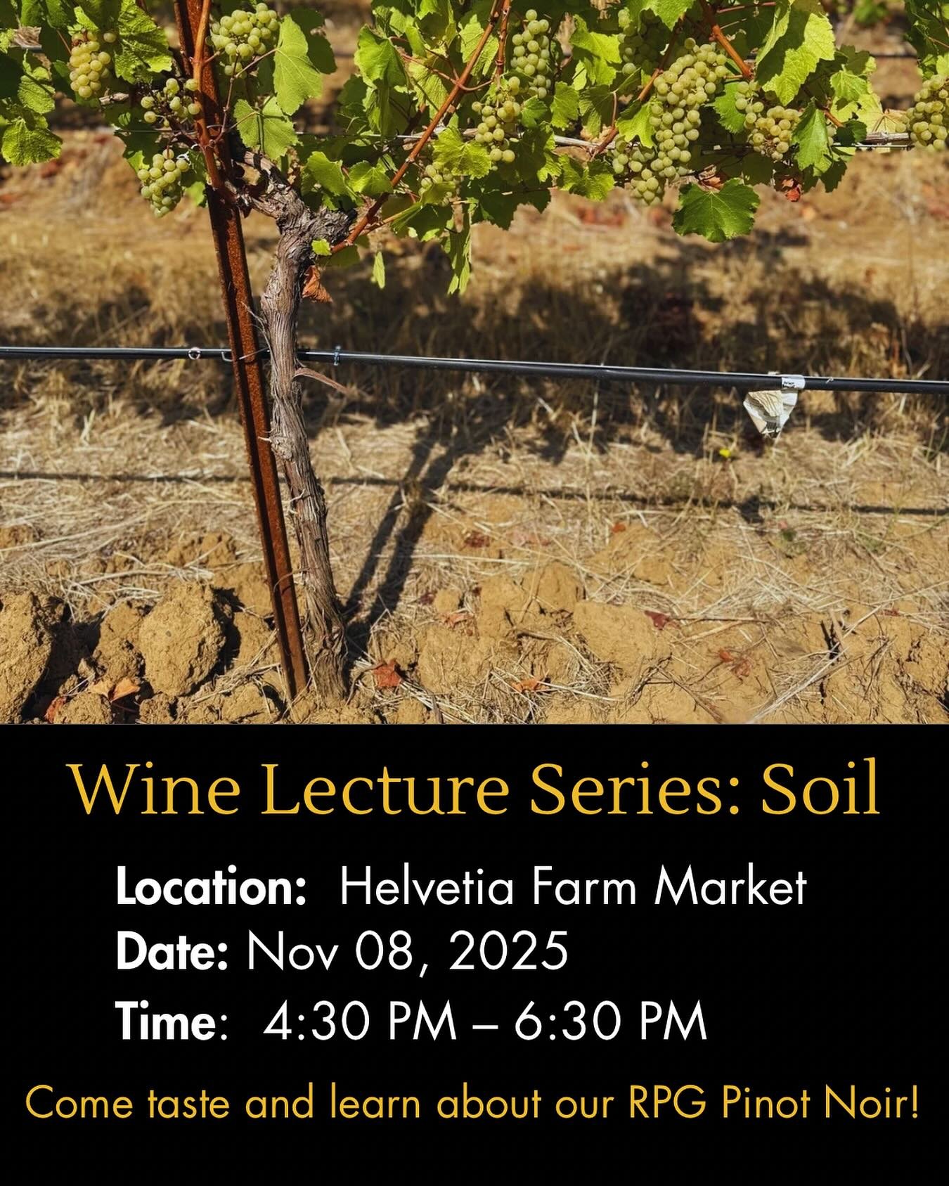 Did you know that the RPG vineyard is full of huge volcanic boulders? Do you wonder what a soil like that does to wine? Lucky for you, Ben will discuss just this and more during the @helvetiamarket Wine Lecture Series on Soil this Saturday.  You&rsqu