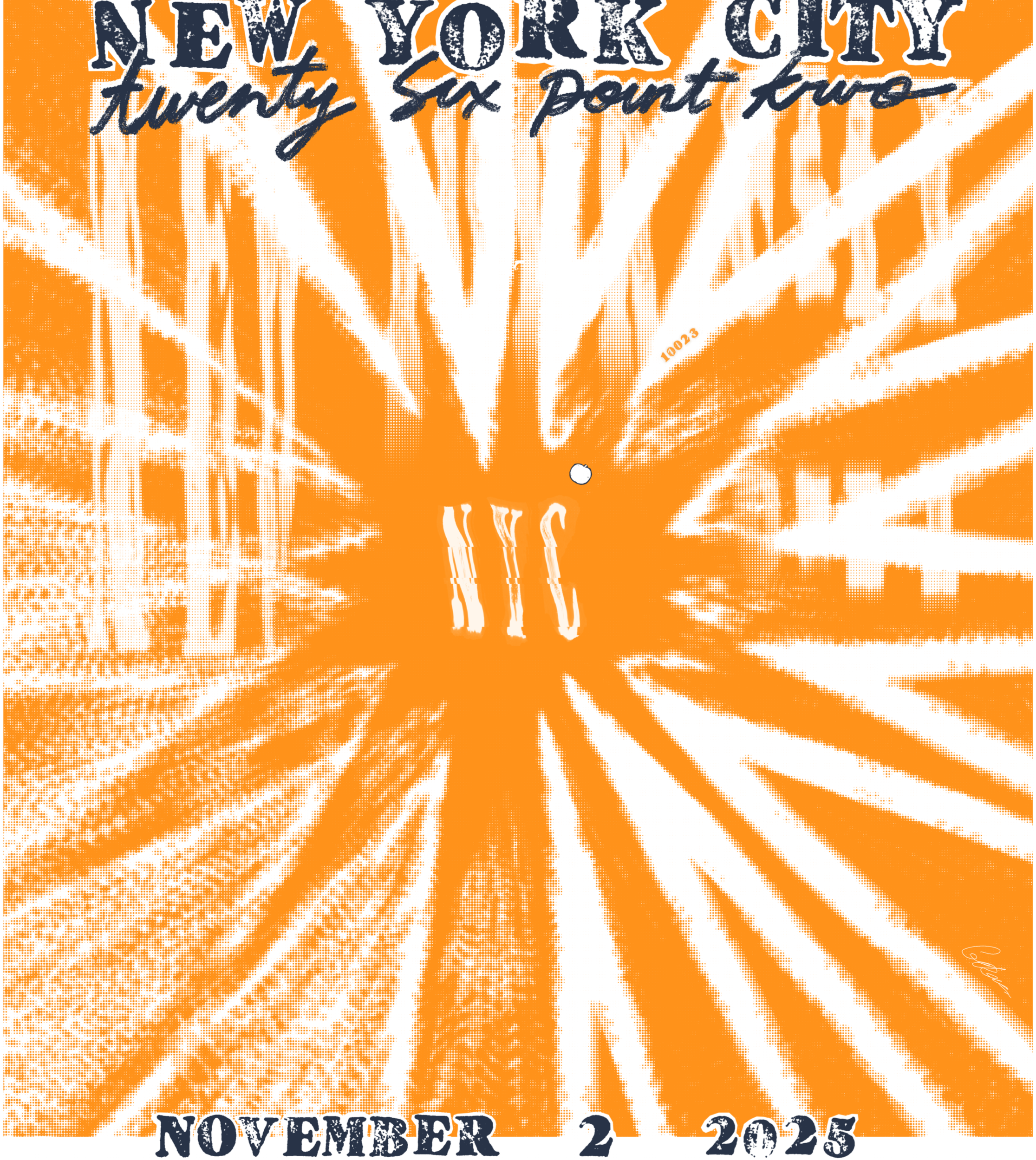 NYC MATHON FINISHER POSTER - rabbit