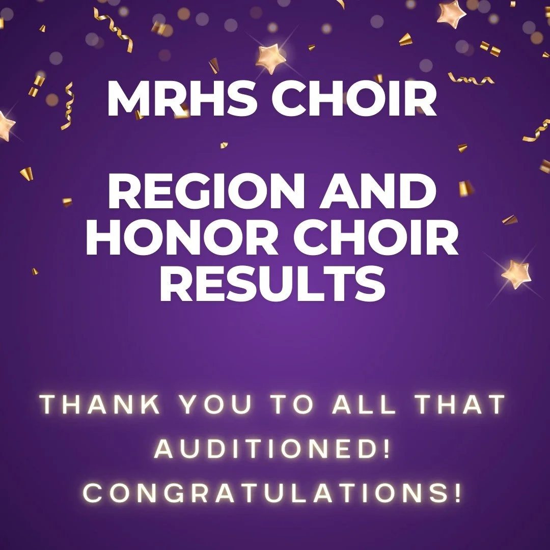 Congratulations to all that auditioned today! We appreciate all the hard work you all put in to get to today! The following made it into a Region Choir!