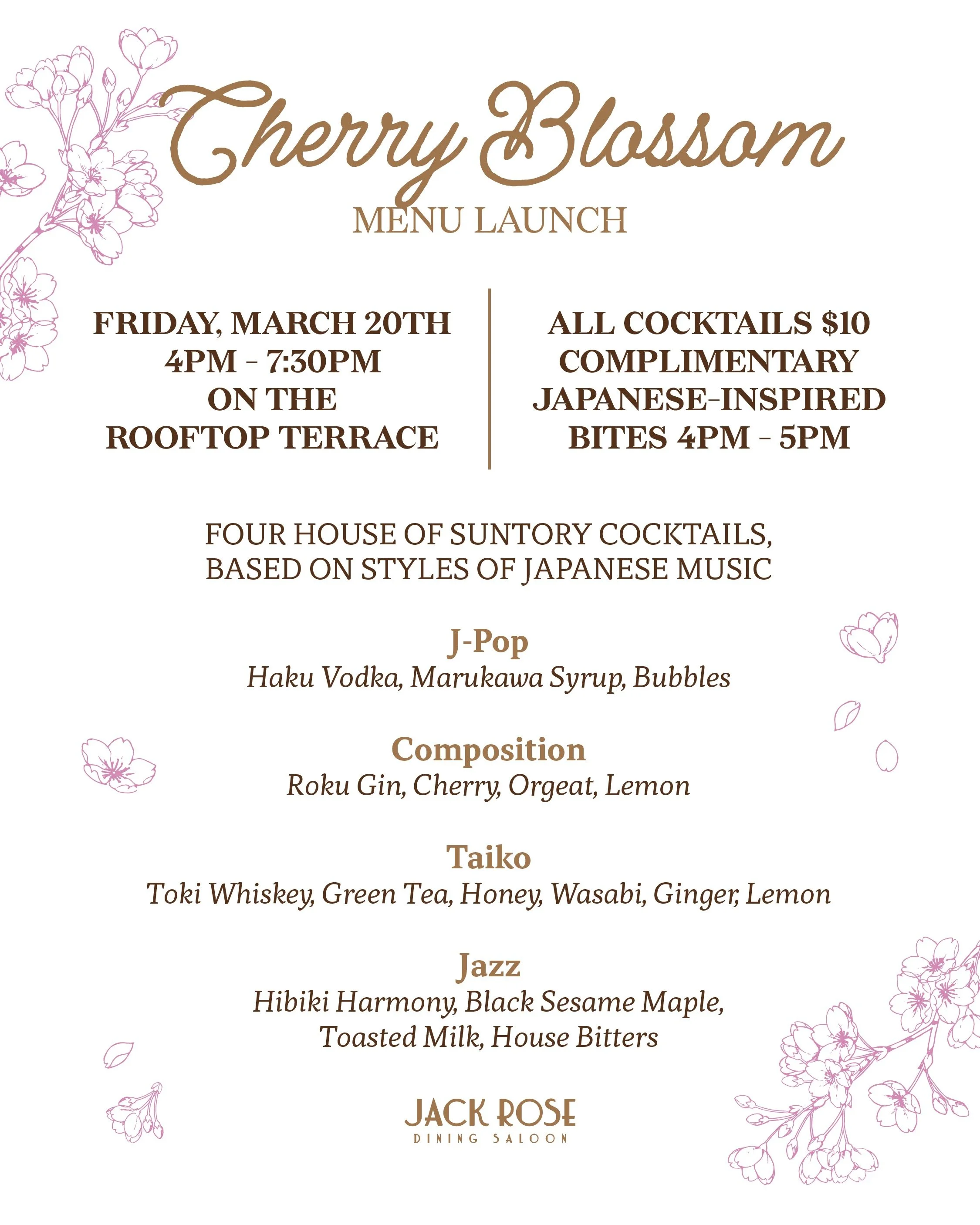Cherry Blossom Menu Launch