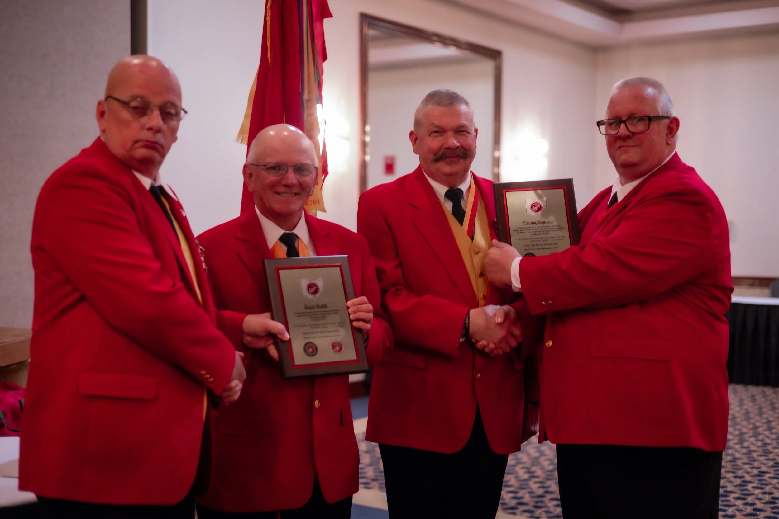 Thom Seymour & Roger Smith receive plaques for their hard work and dedication in the Department