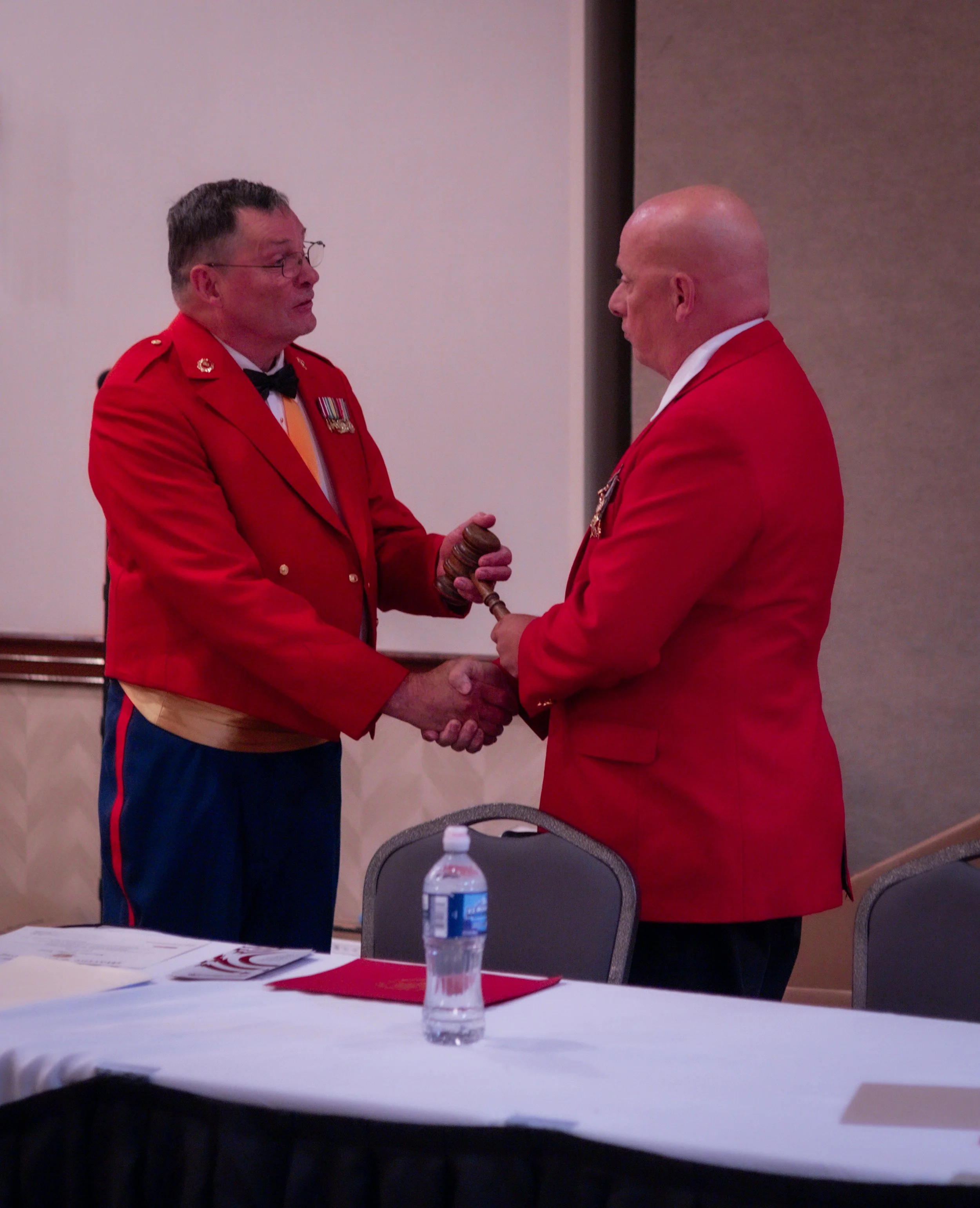 Presenting the Gavel to the Newly Elected 2025-2026 Department of Ohio Commandant