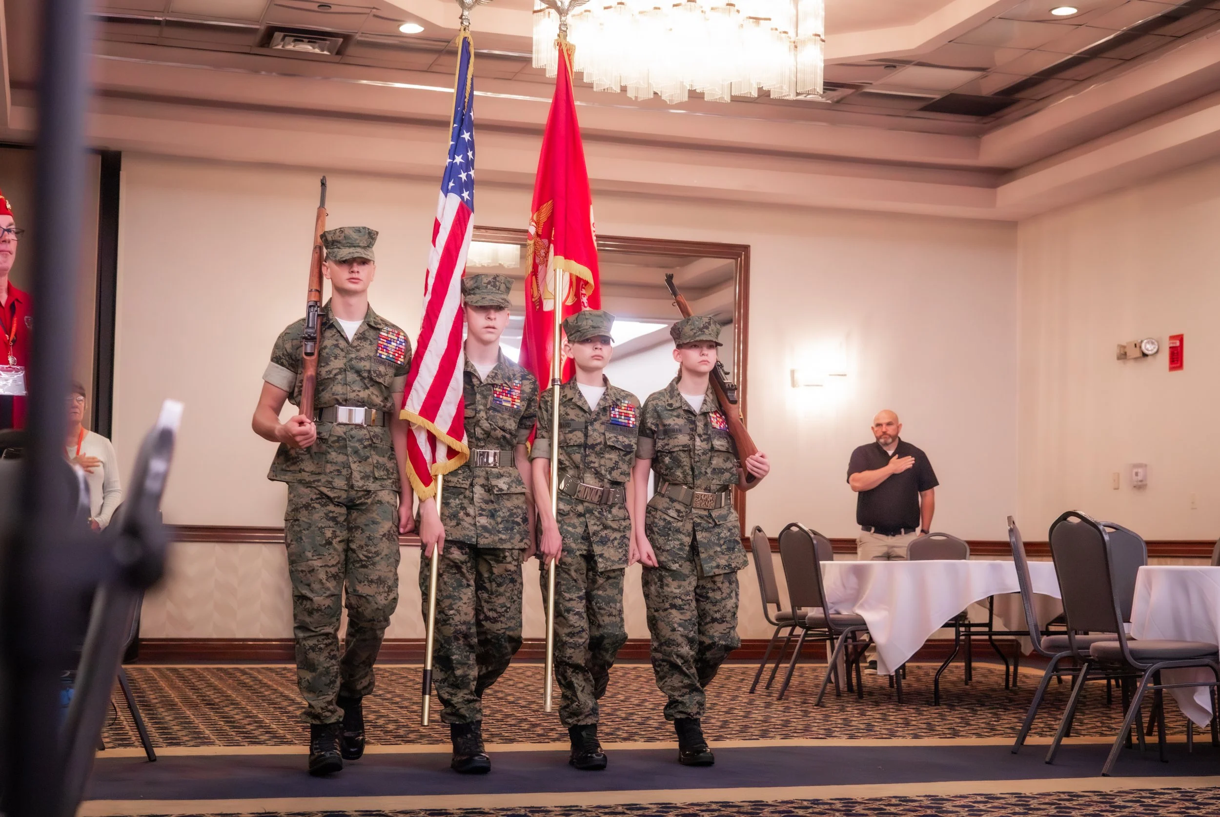 Miami Valley Young Marines present the colors