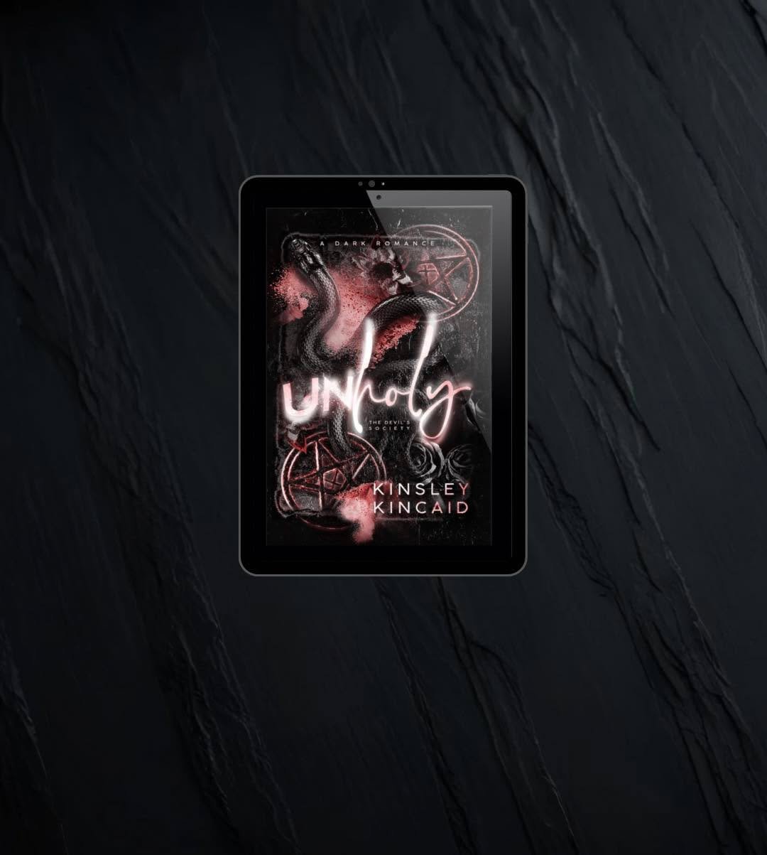 Unholy🖤by @authorkinsleykincaid 🖤OUT NOW
🖤Get it here: https://amzn.to/3Ekv1Mn
𝐻𝑒 is the devil reincarnated.
𝐻𝑒 is everything I hate.
𝐻𝑒 needs to die.
The Ranch, a brothel Greta owns, who also happens to be my grandmother, is all I&rsquo