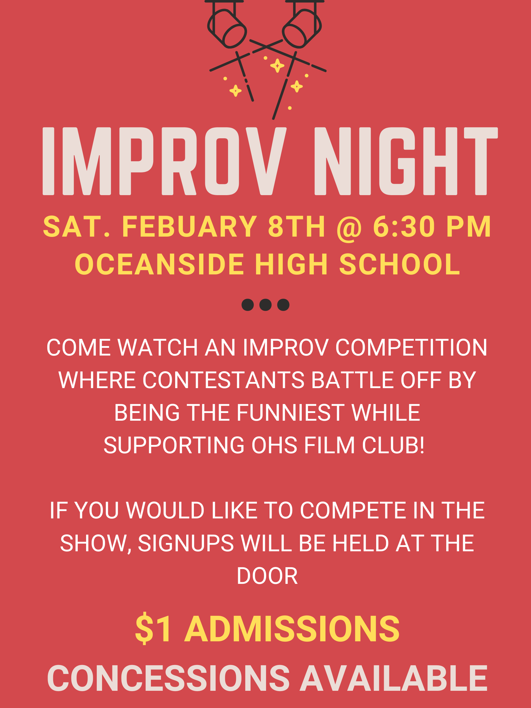 "Improv Night" flyer for Instagram stories.