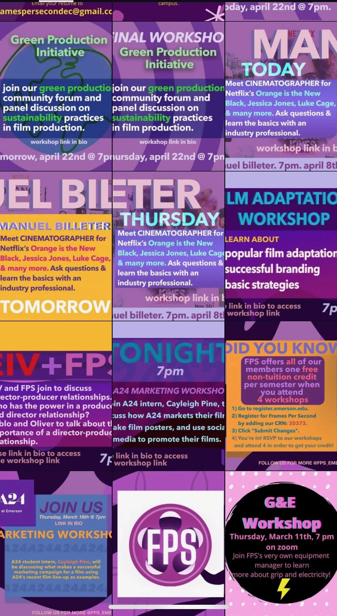 Frames Per Second posts as Social Media Manager