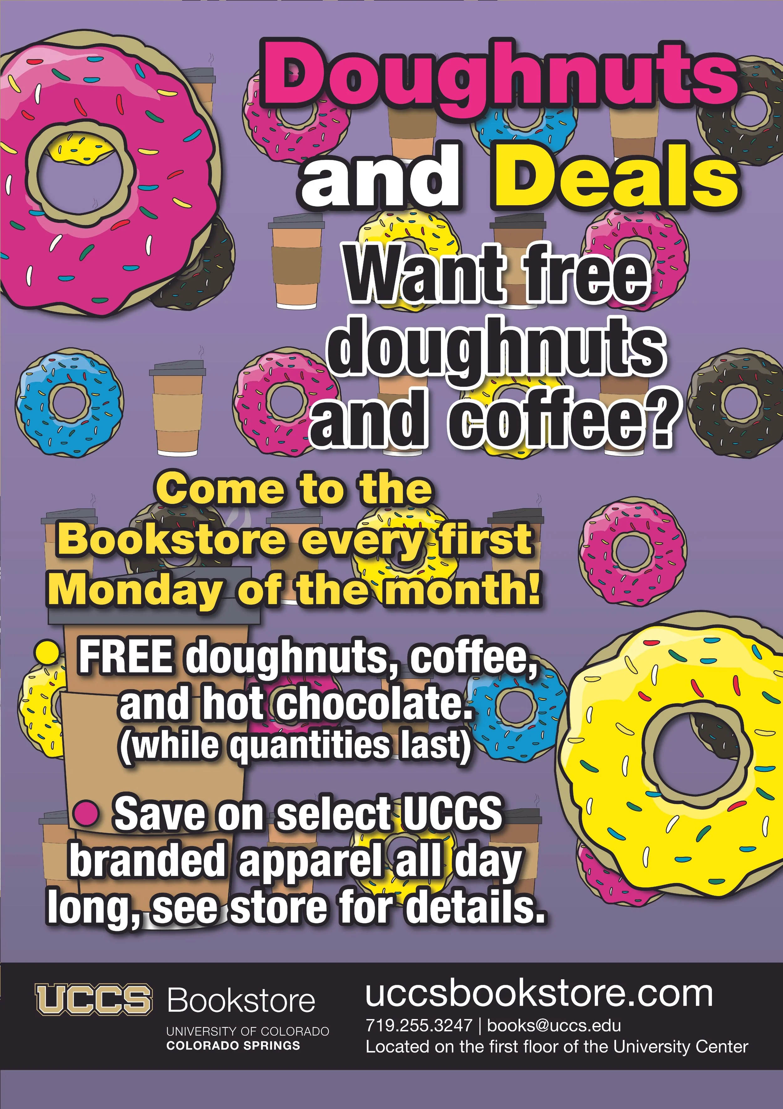 Doughnuts and Deals, UCCS Bookstore Kiosk Poster