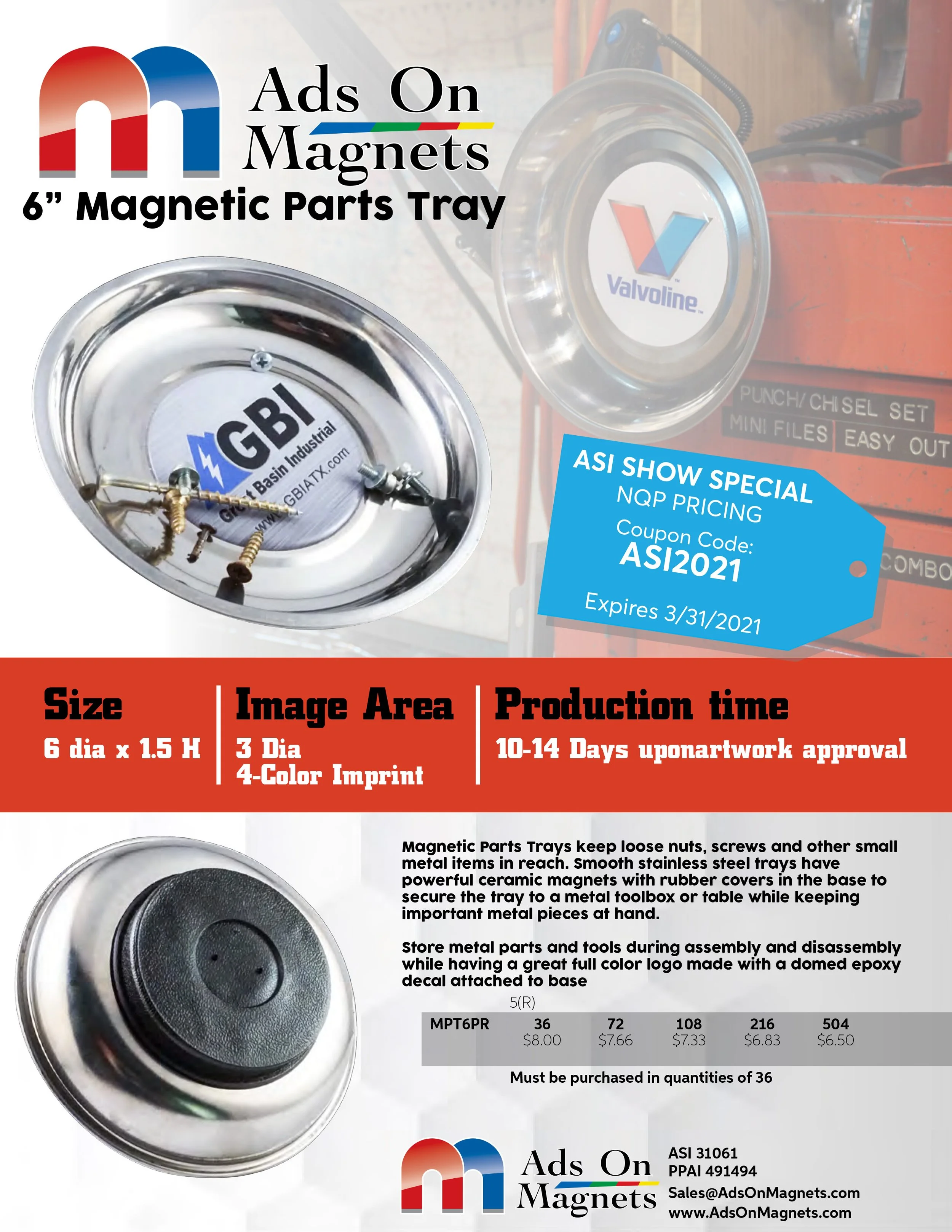 Magnetic Parts Tray Ad