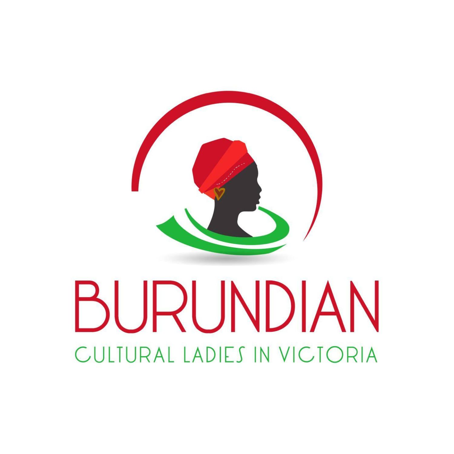 Logo of the Burundian Cultural Ladies in Victoria featuring an image of a woman. There is text beneath that says the name of the organisation.